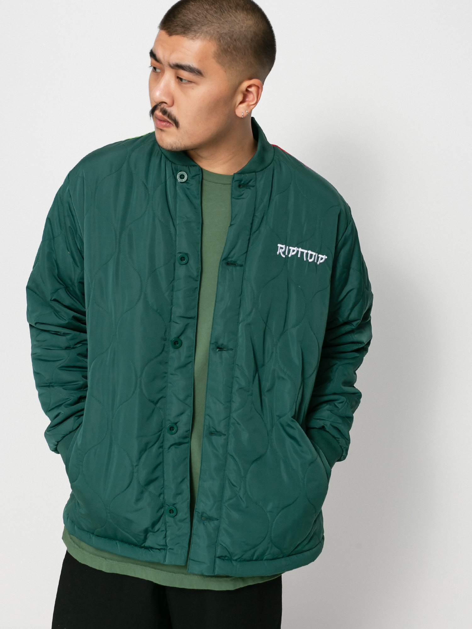 RipNDip Nermurari Warrior Quilted Bomber Dzseki (pine green)