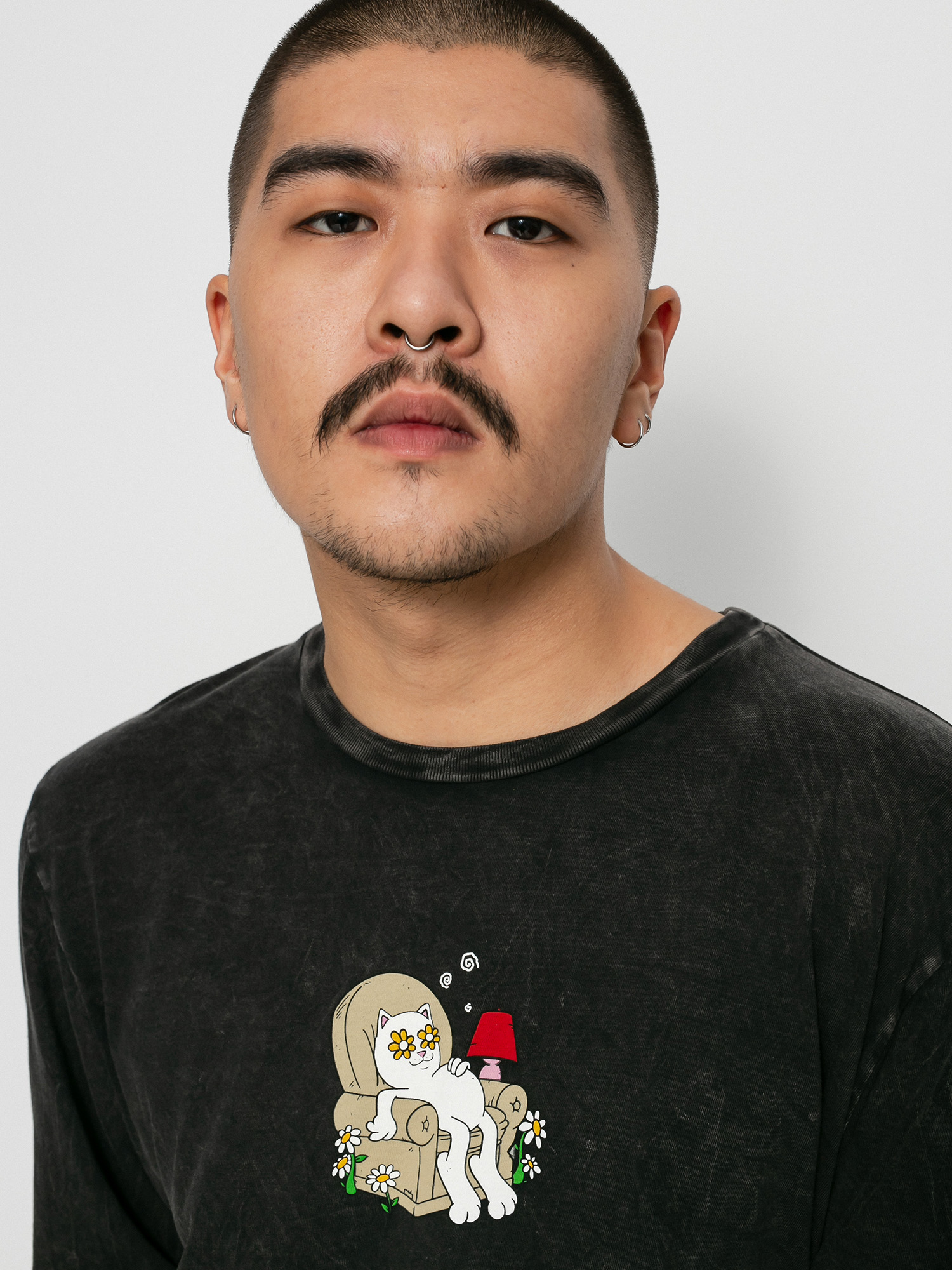 RipNDip 3 Moods Hosszú ujjú felső (black mineral wash)