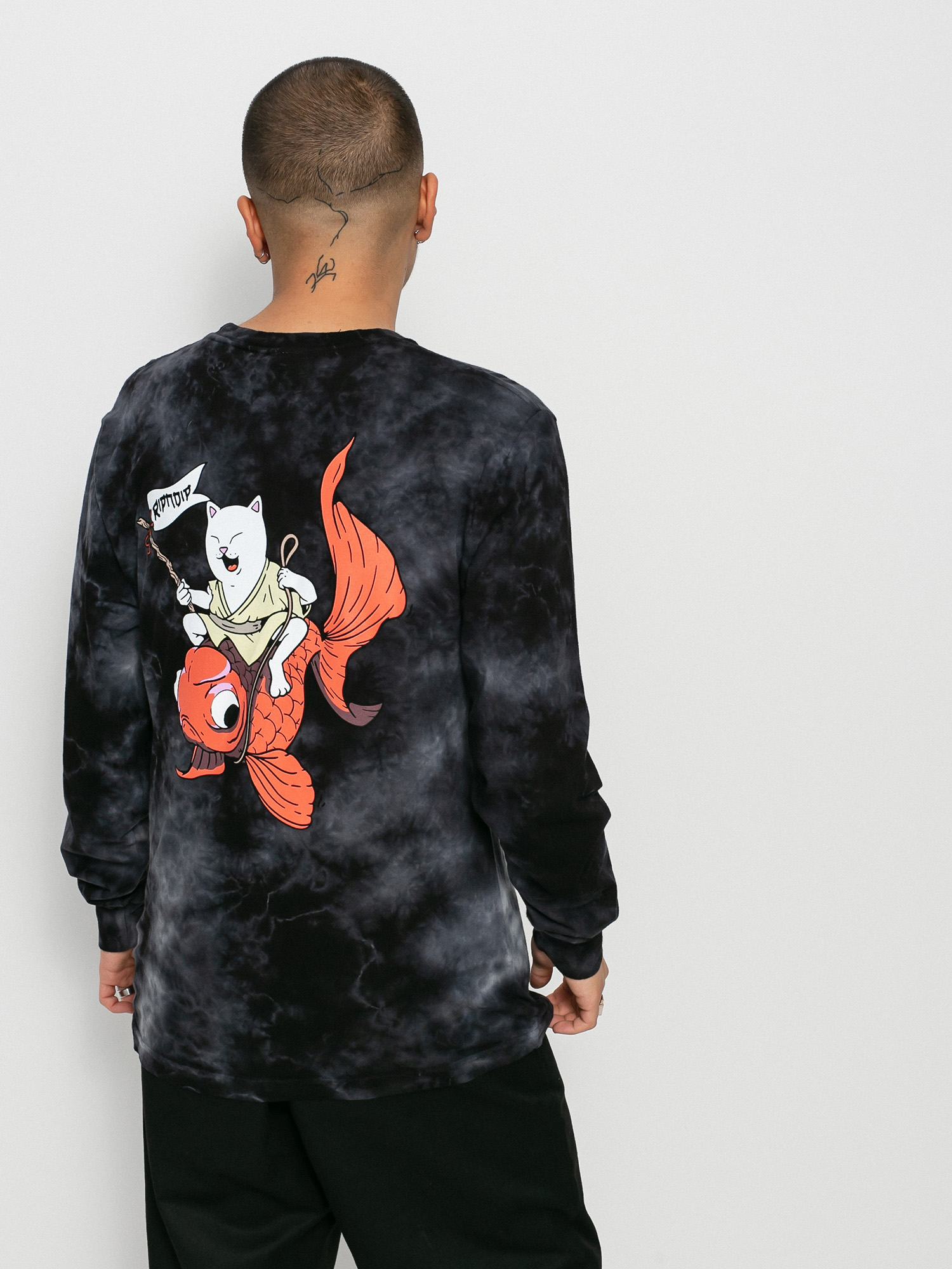 RipNDip Master Nermal San Hosszú ujjú felső (black lightning wash)