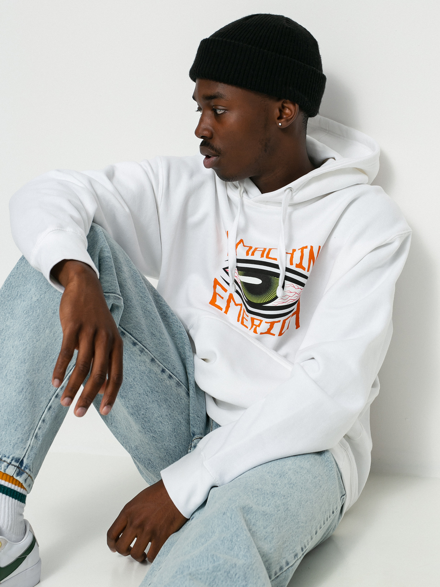 Emerica X Toy Machine Eye HD Kapucnis pulóver (white)