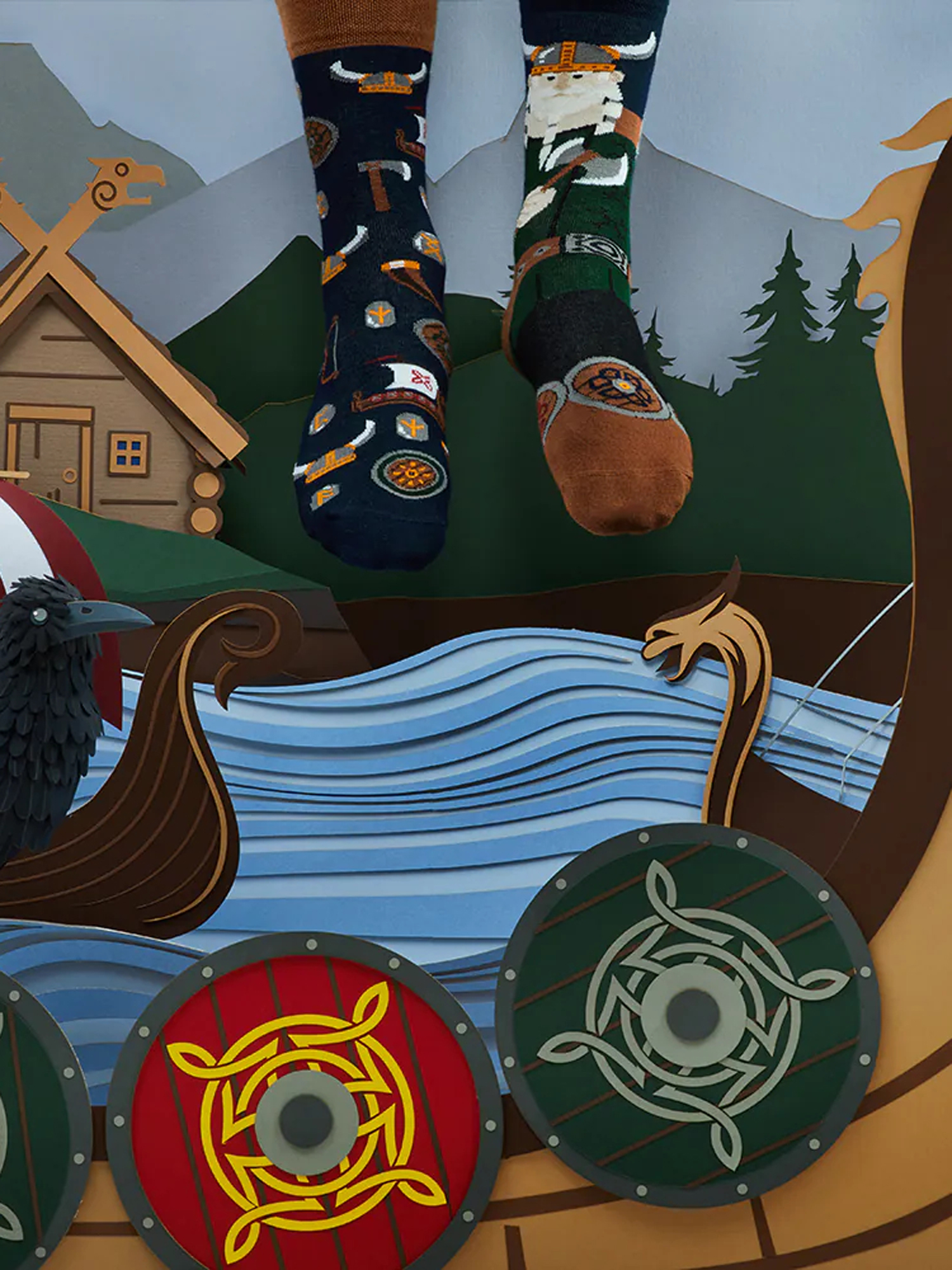 Many Mornings Ragnasocks Zokni (navy/brown)