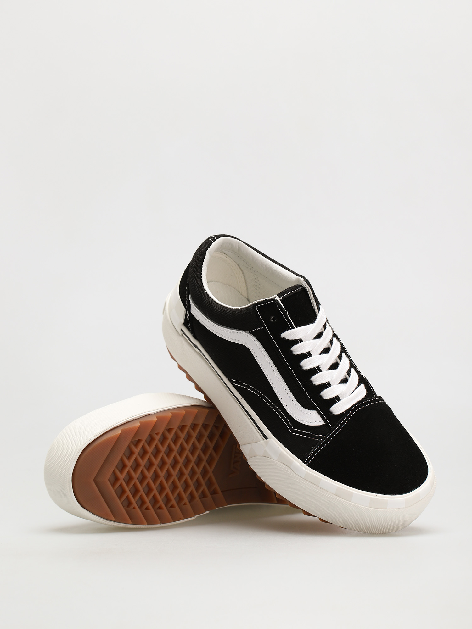 Vans Old Skool Stacked Cipők (suede/canvas/black/blanc de blanc)