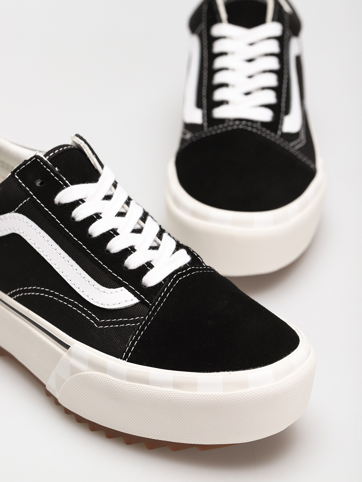 Vans Old Skool Stacked Cipők (suede/canvas/black/blanc de blanc)