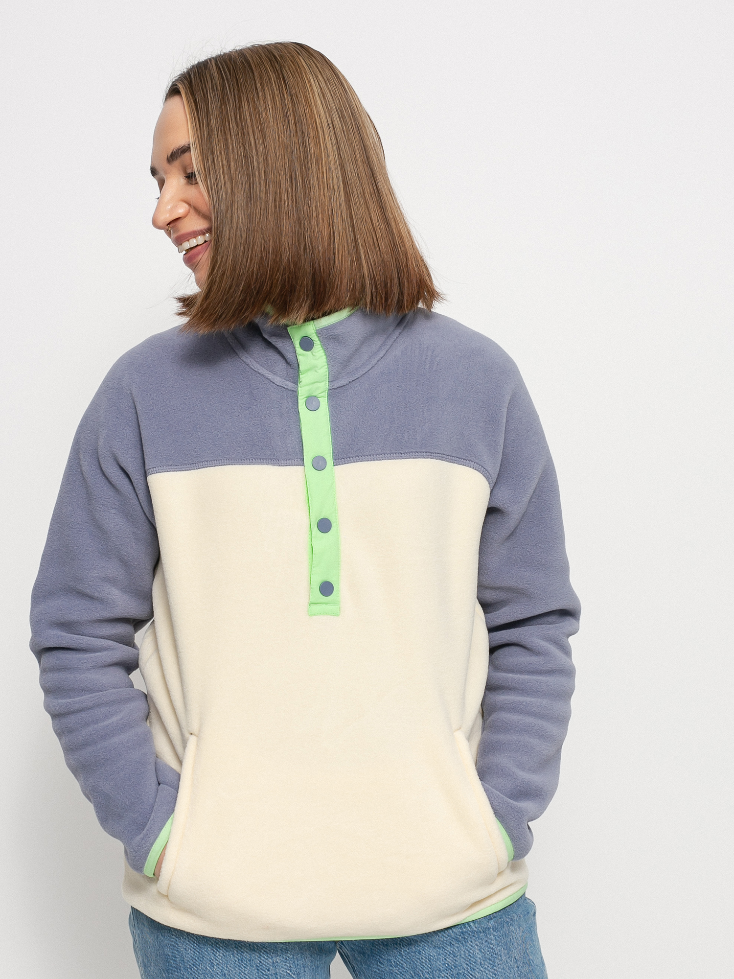 Burton Hearth Pullover Pulóver Wmn (folkstone gray/creme brulee)