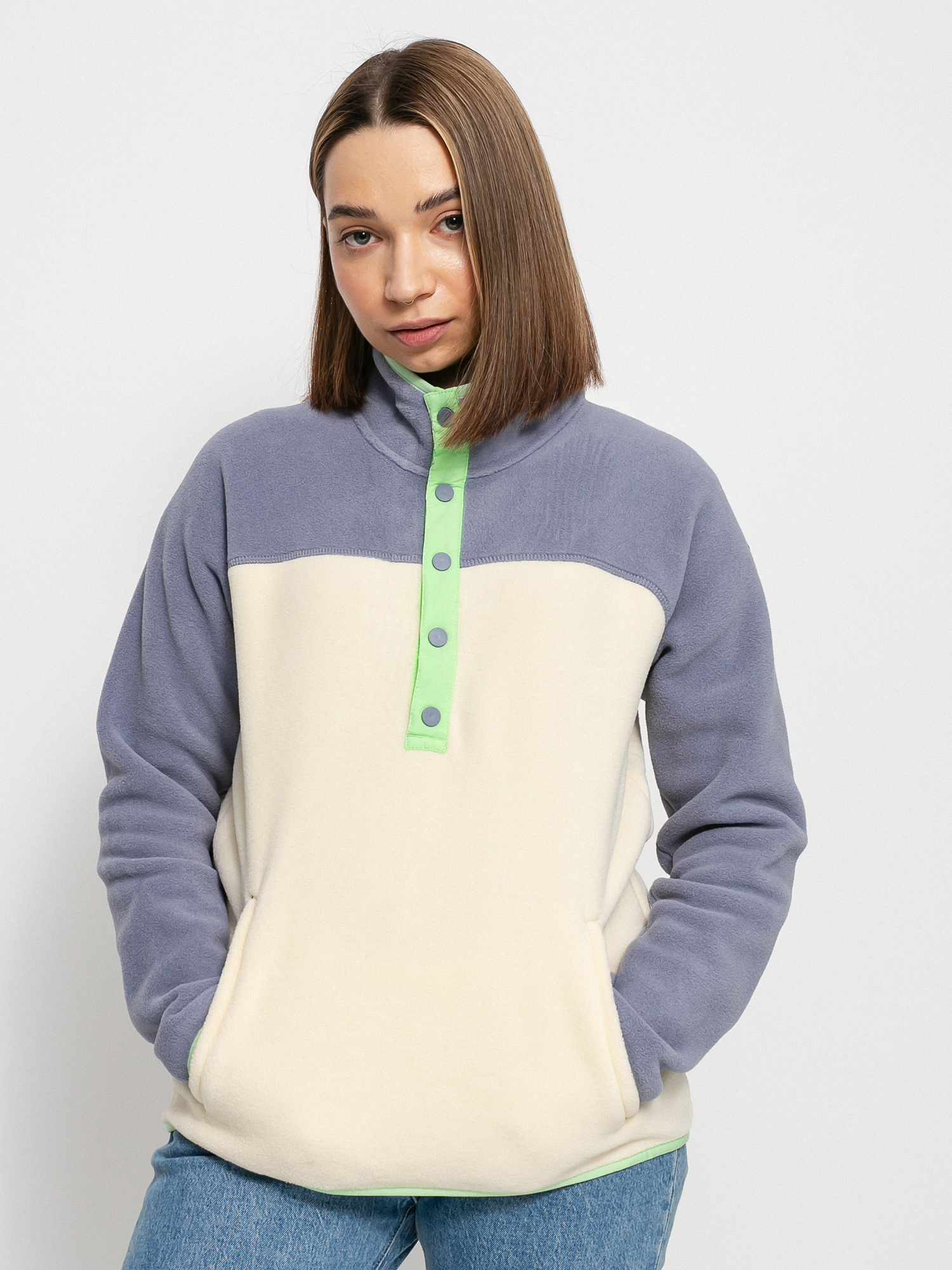 Burton Hearth Pullover Pulóver Wmn (folkstone gray/creme brulee)