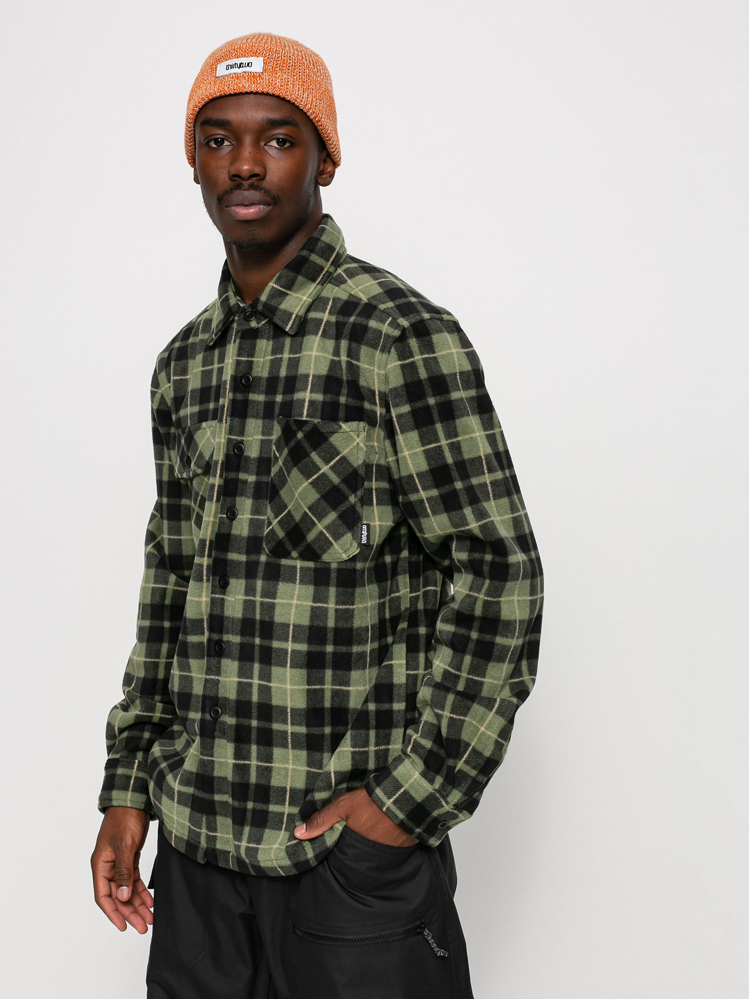 Férfi ThirtyTwo Rest Stop Shirt Ing (military)