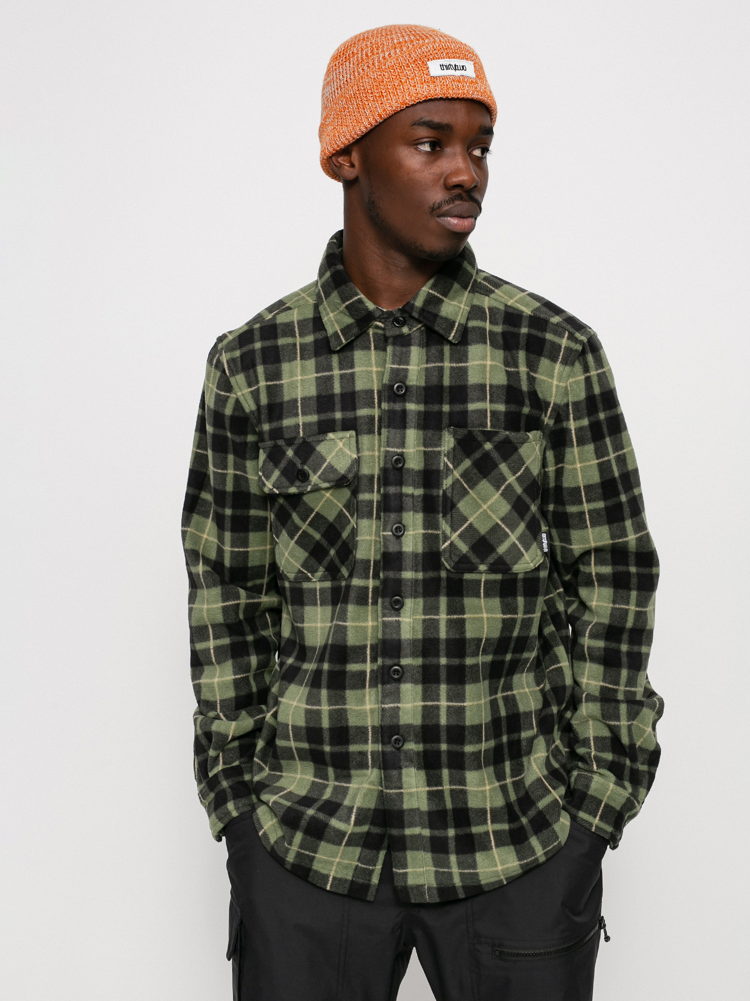 Férfi ThirtyTwo Rest Stop Shirt Ing (military)