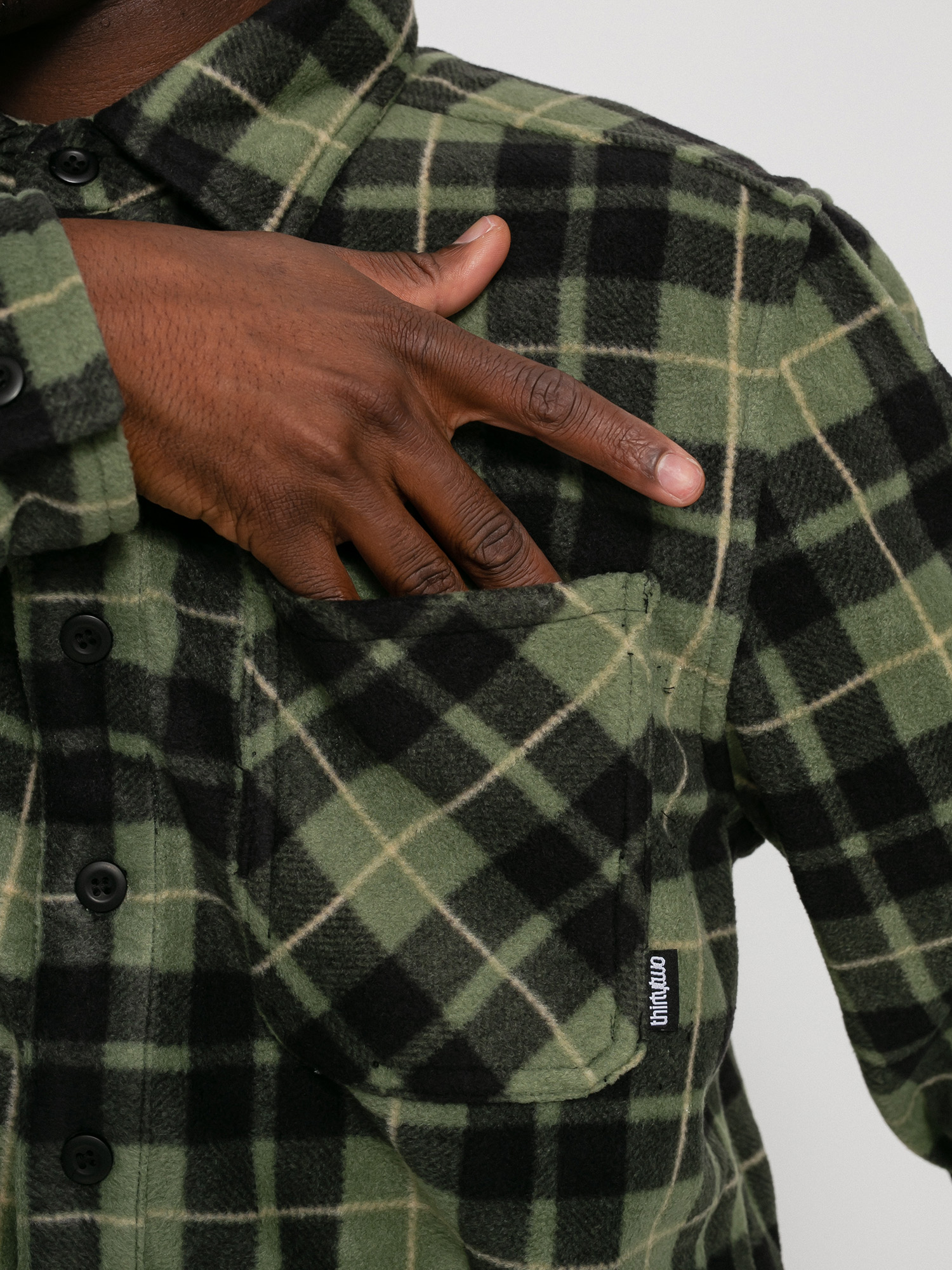 Férfi ThirtyTwo Rest Stop Shirt Ing (military)