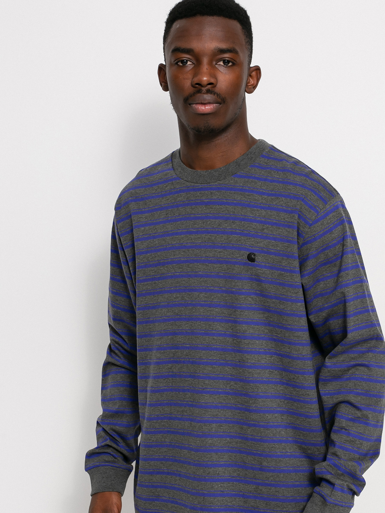 Carhartt WIP Gleeson Hosszú ujjú felső (gleeson stripe/razzmic/stormcloud heather)