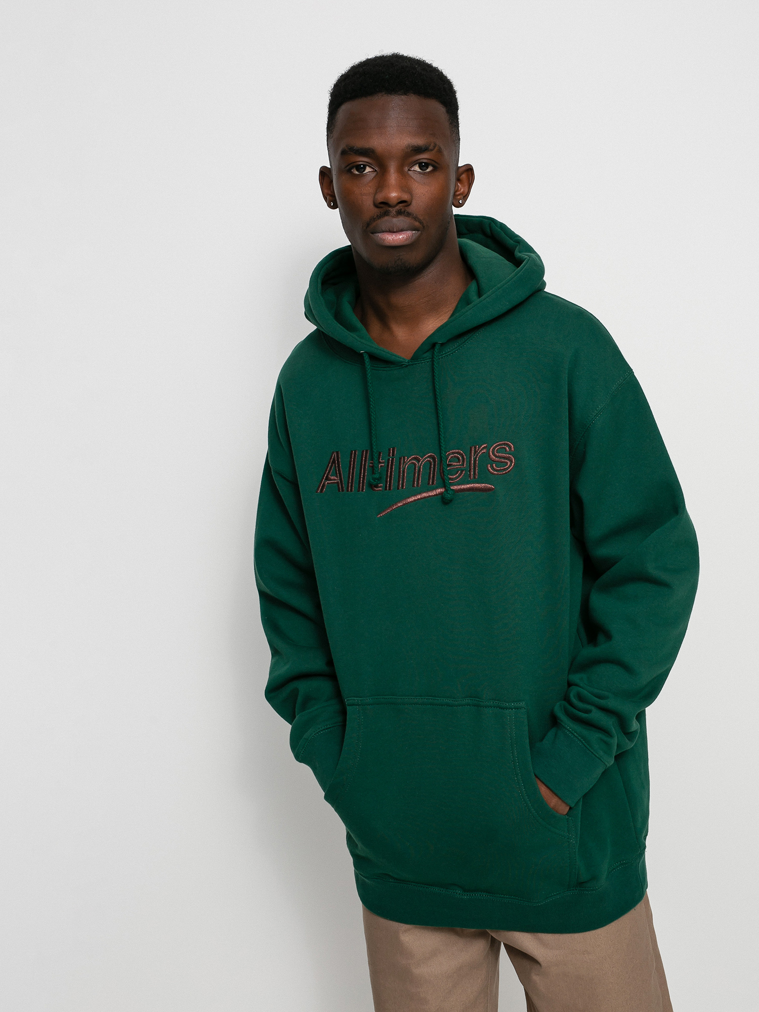 Alltimers Estate Embroidered HD Kapucnis pulu00f3ver (green/bronze)