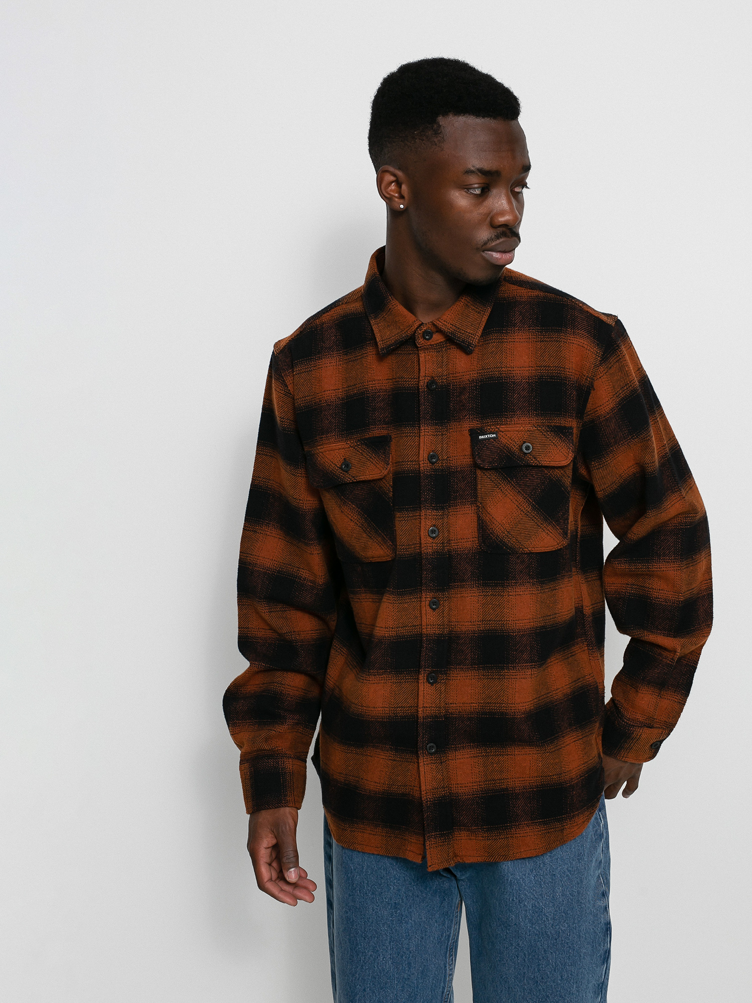 Brixton Bowery Flannel Ls Ing (burnt orange)