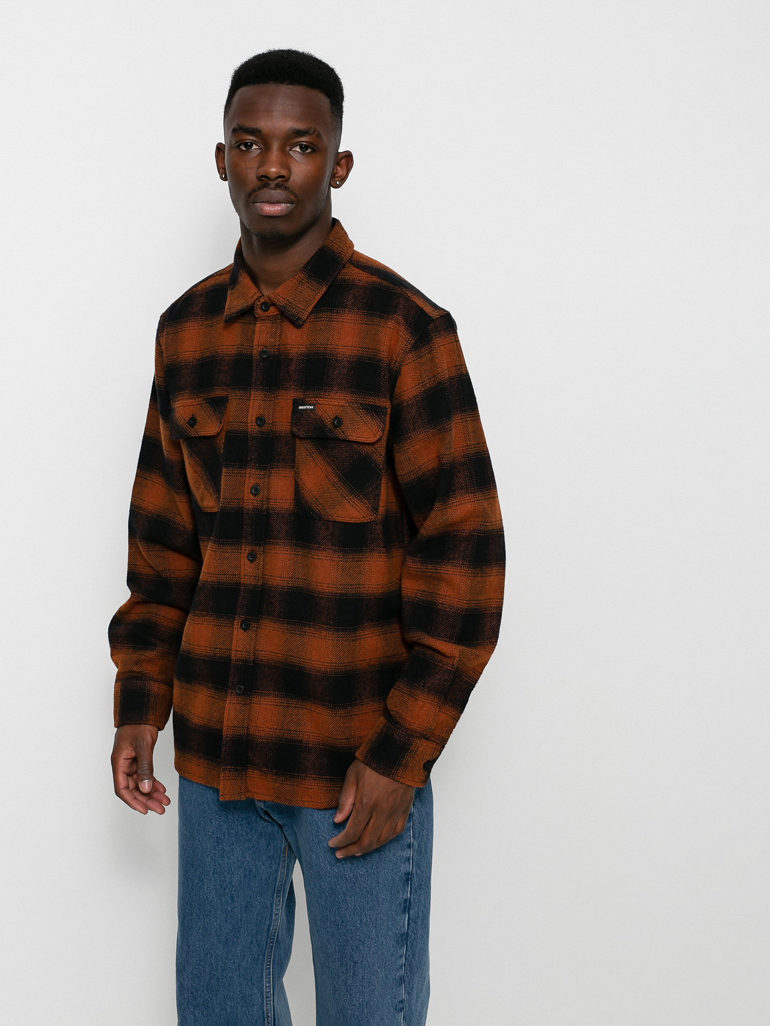 Brixton Bowery Flannel Ls Ing (burnt orange)