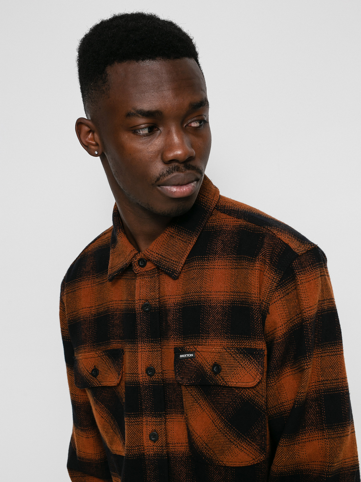 Brixton Bowery Flannel Ls Ing (burnt orange)