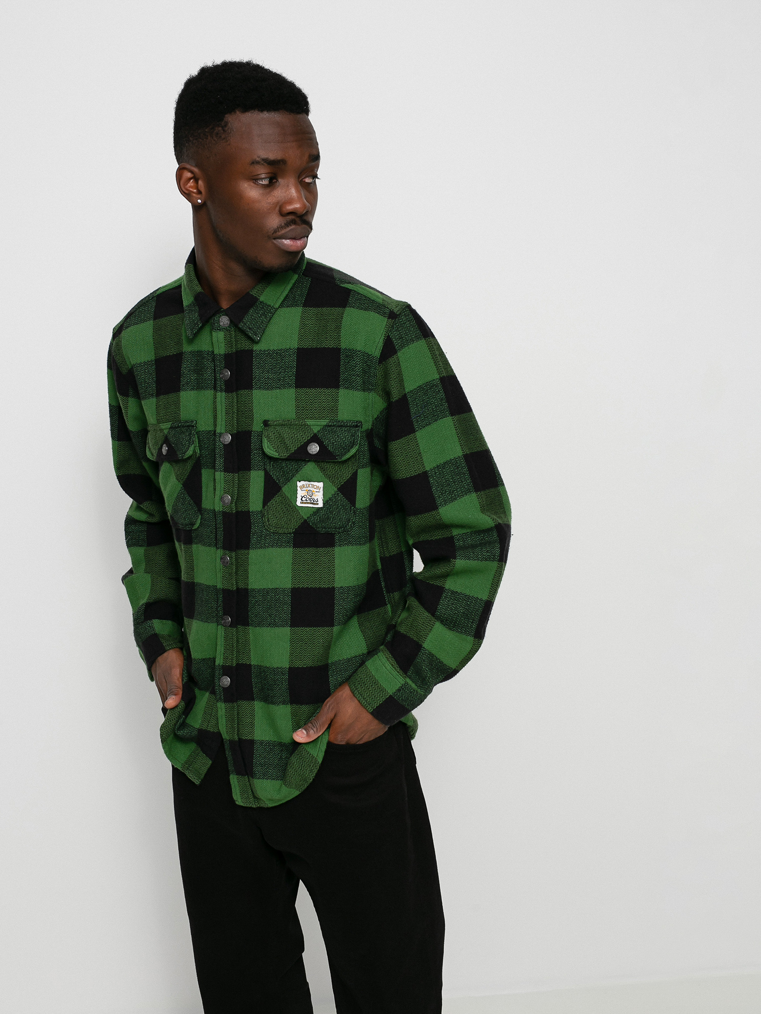 Brixton Coors Pow Bowery Flannel Ls Ing (pine green)