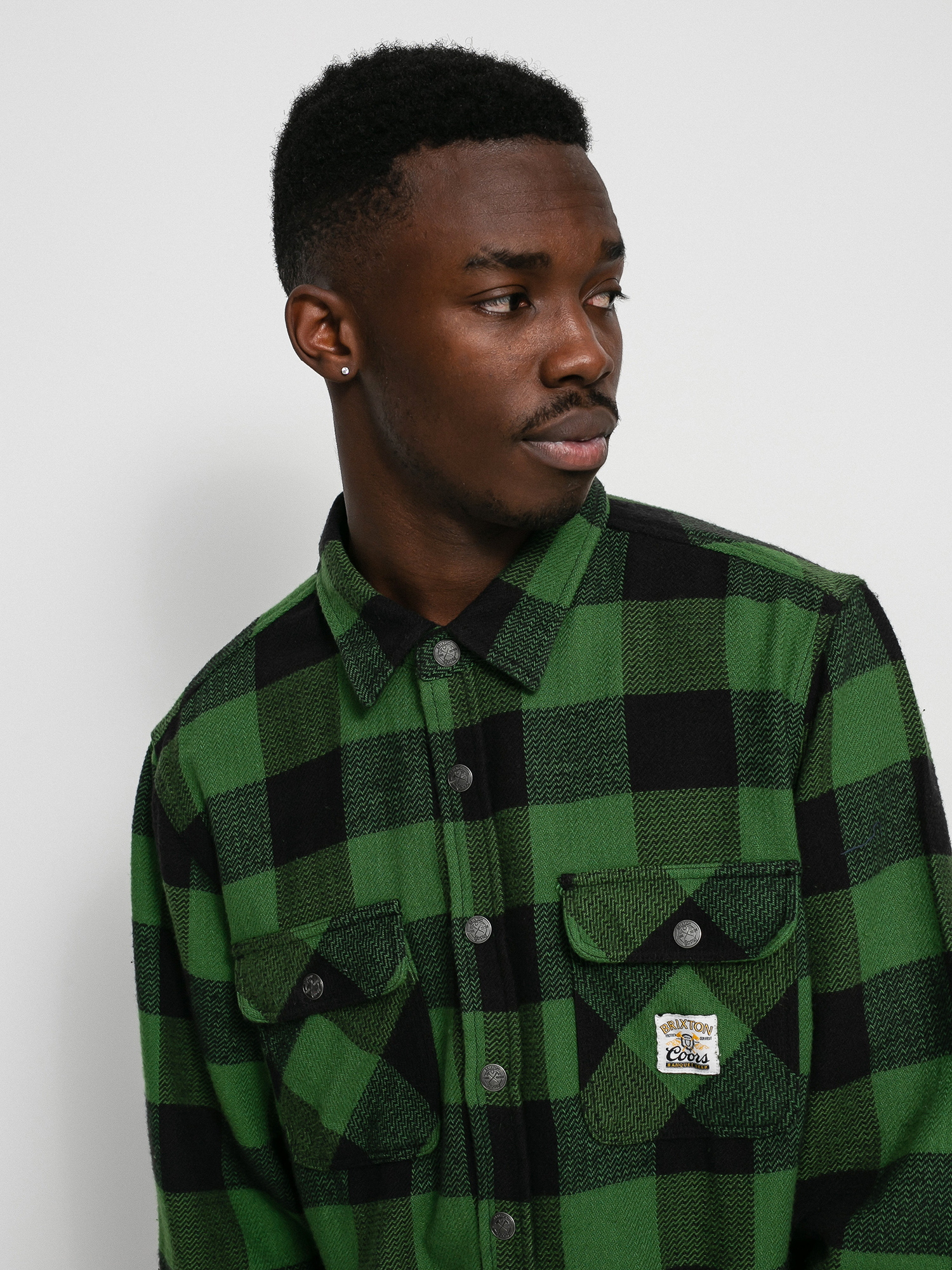 Brixton Coors Pow Bowery Flannel Ls Ing (pine green)