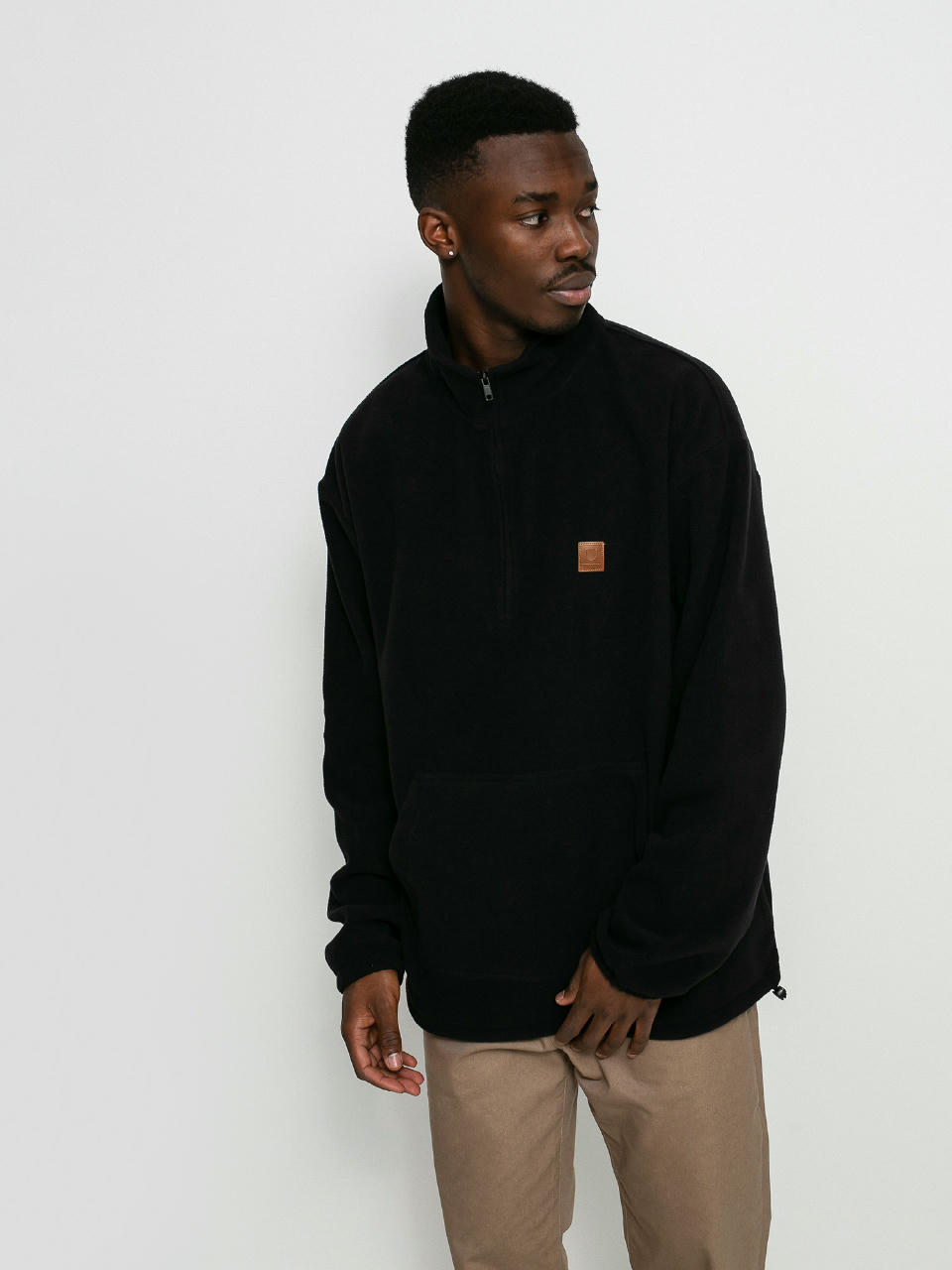 Brixton Beta Mock Neck 1/2 Zip HD Kapucnis pulóver (black)