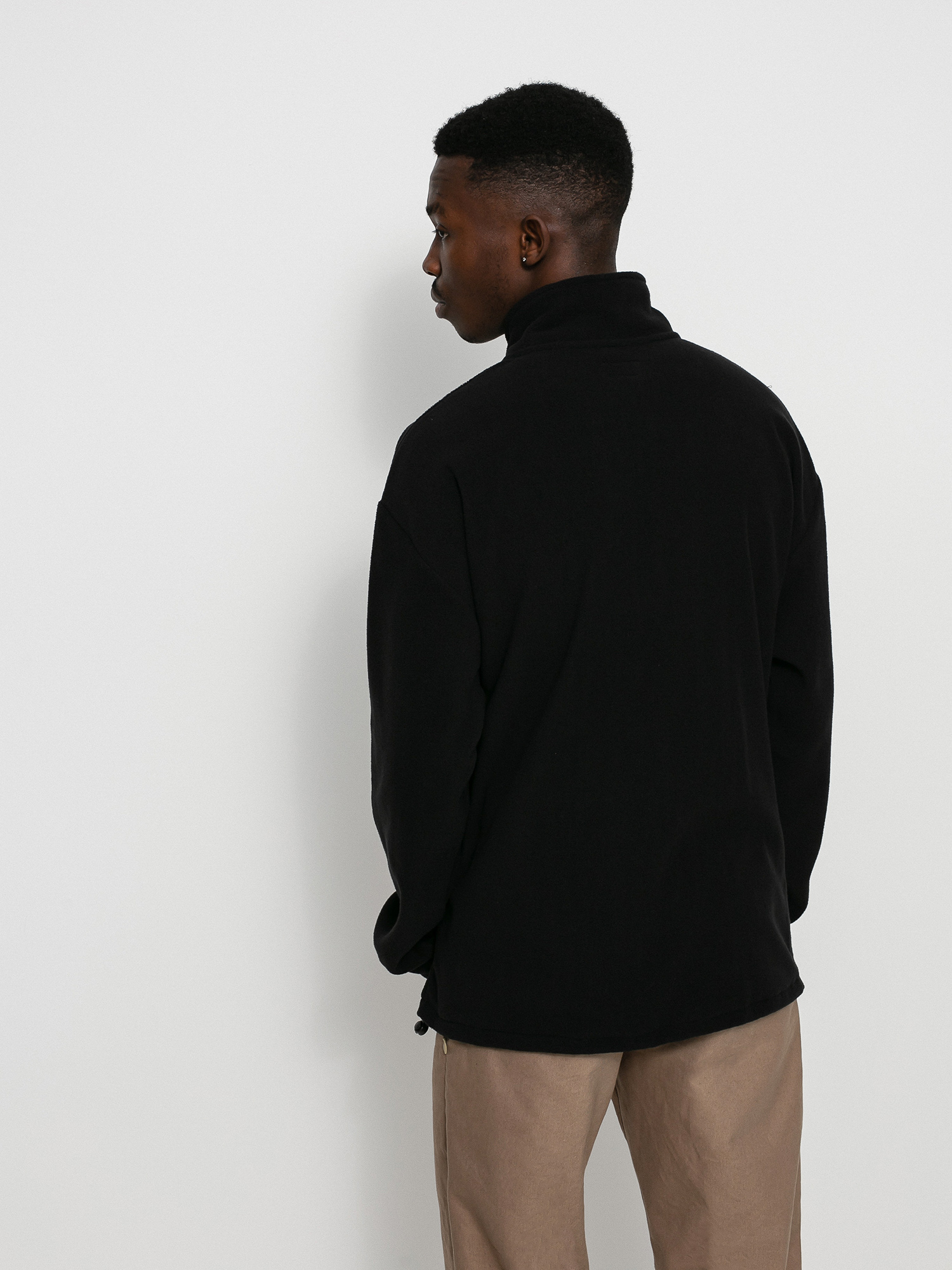 Brixton Beta Mock Neck 1/2 Zip HD Kapucnis pulóver (black)