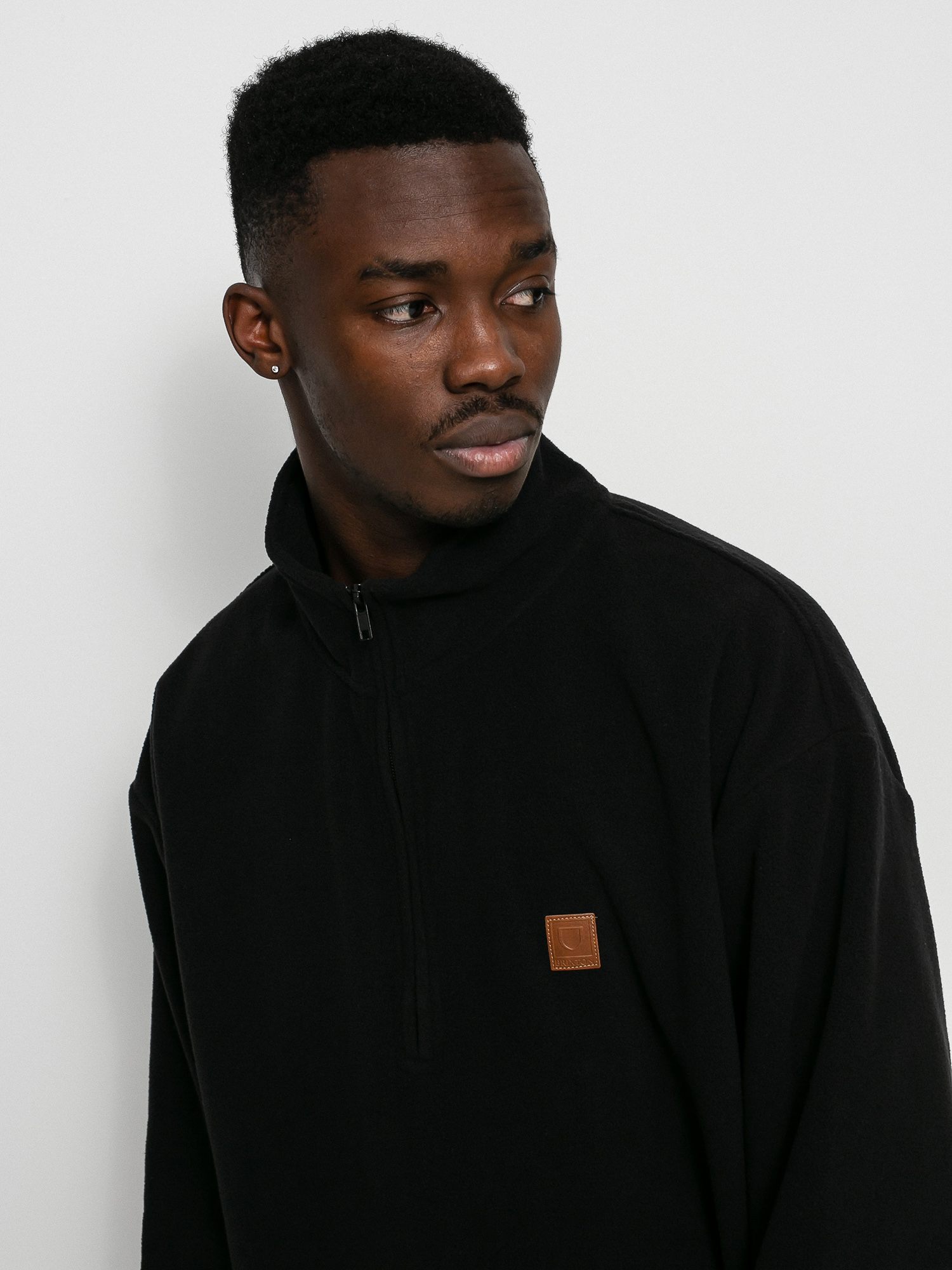 Brixton Beta Mock Neck 1/2 Zip HD Kapucnis pulóver (black)