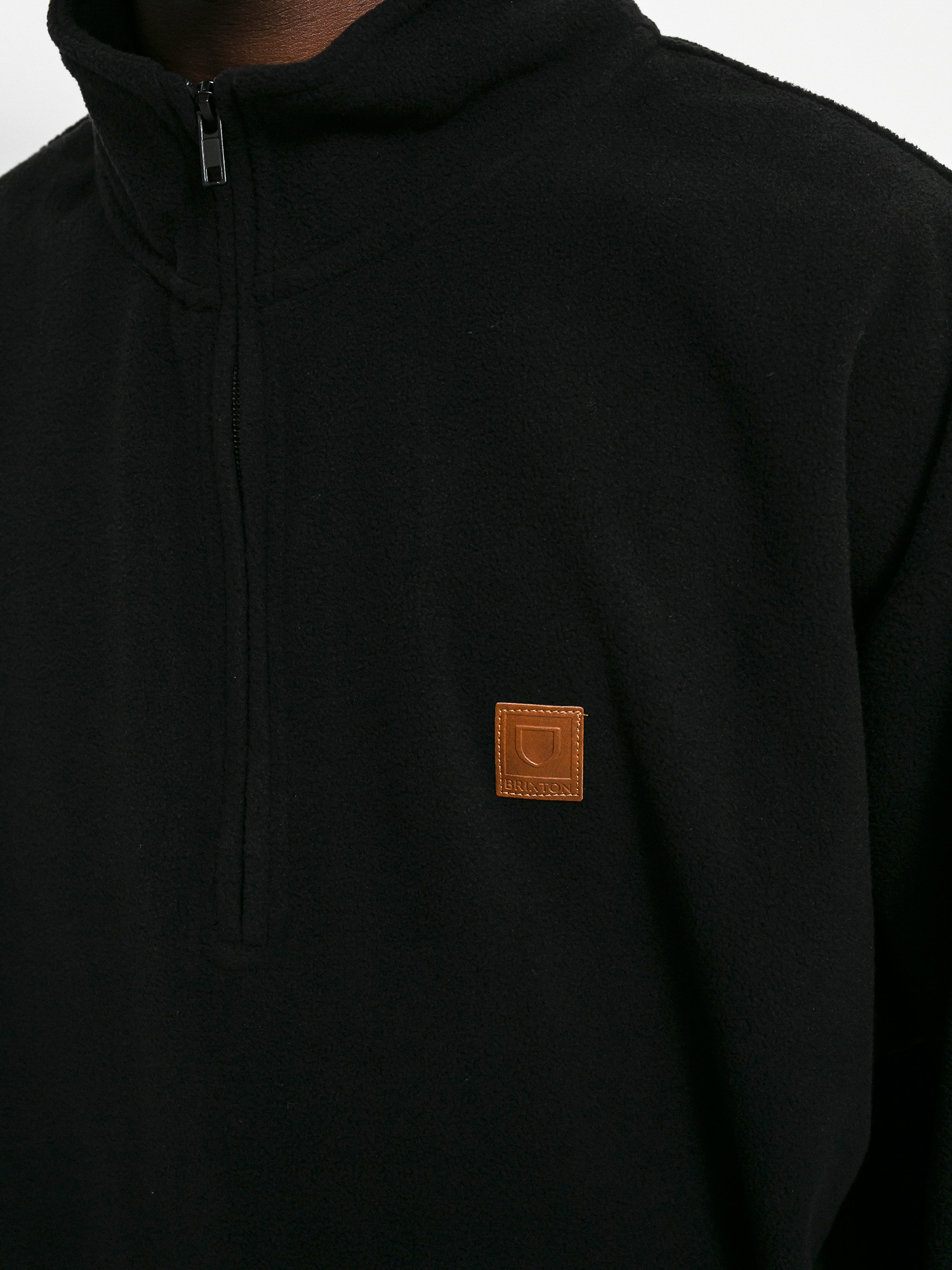 Brixton Beta Mock Neck 1/2 Zip HD Kapucnis pulóver (black)