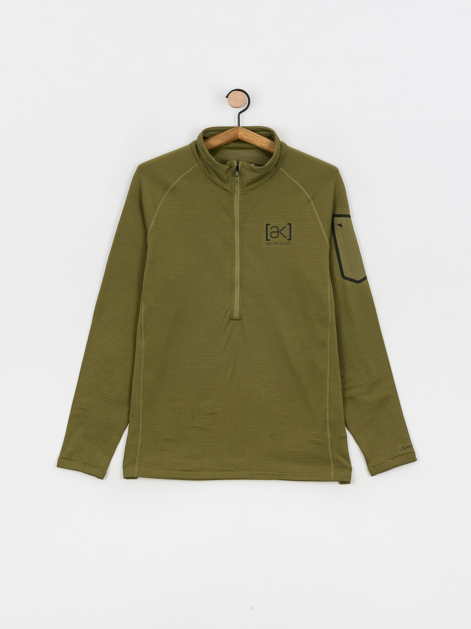 Férfi Burton Ak Helium Grid Fleece Half Zip Polár pulóver (martini olive)