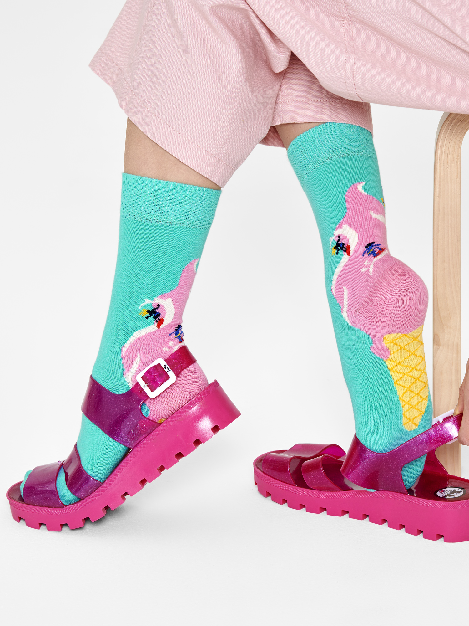 Happy Socks Surfs Up Zokni (mint/pink)