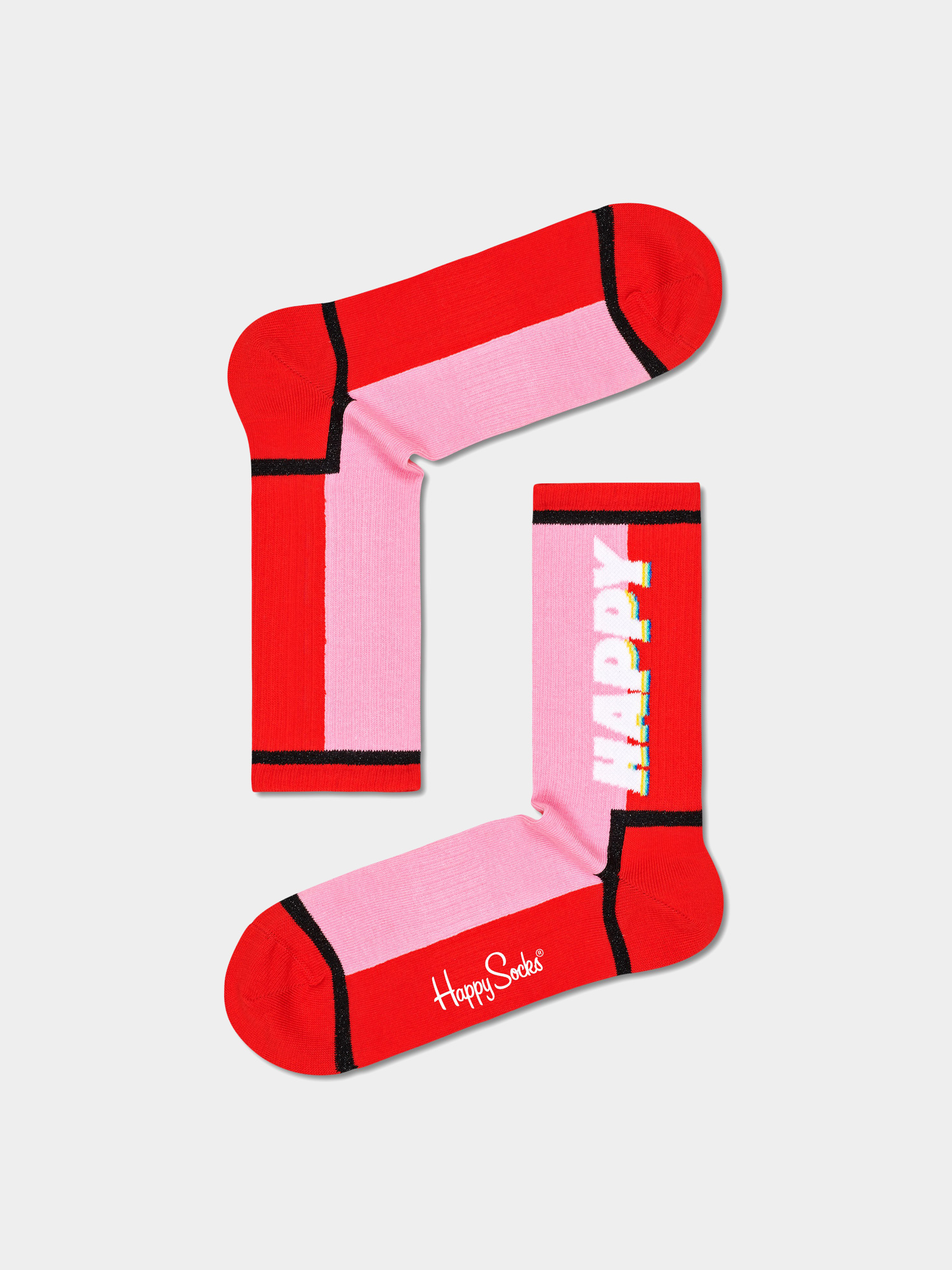 Happy Socks Happy TeXt 3/4 Crew Zokni (red/pink)