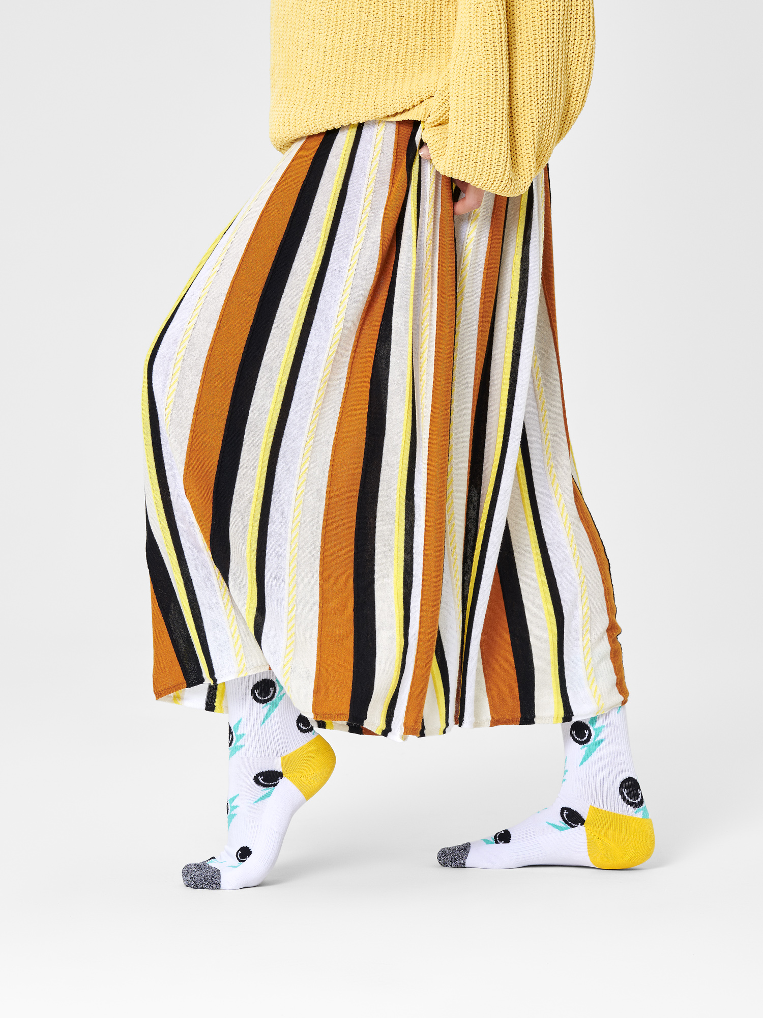 Happy Socks Smile Flash Crew Zokni (white/mint)