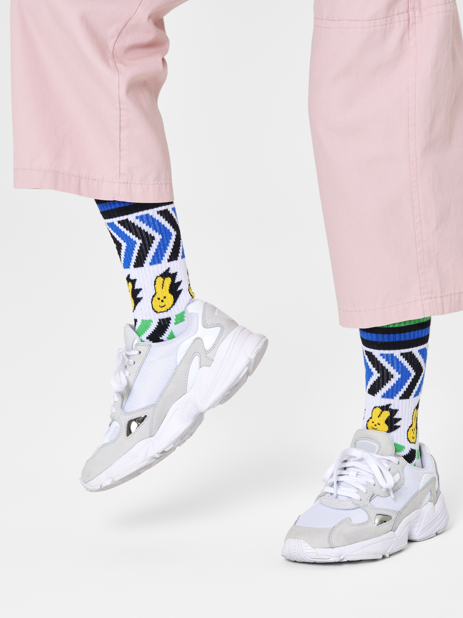 Happy Socks Speed Thin Crew Zokni (white/multi)