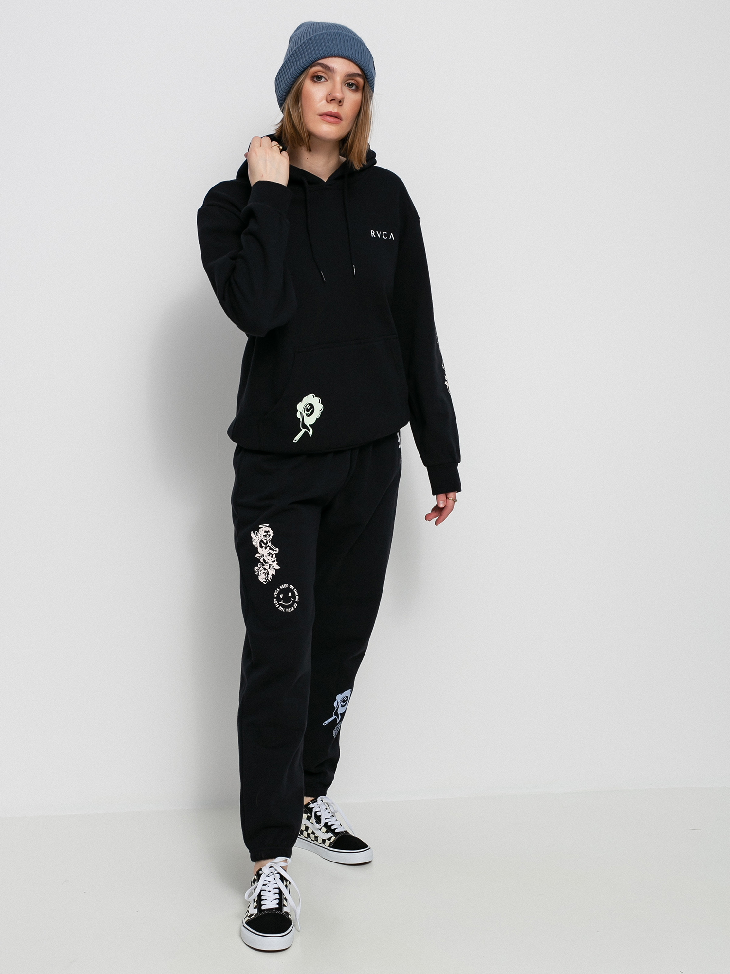 RVCA Mash Up HD Kapucnis pulóver Wmn (black)