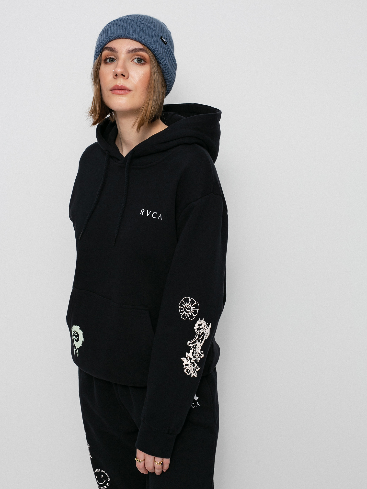RVCA Mash Up HD Kapucnis pulóver Wmn (black)