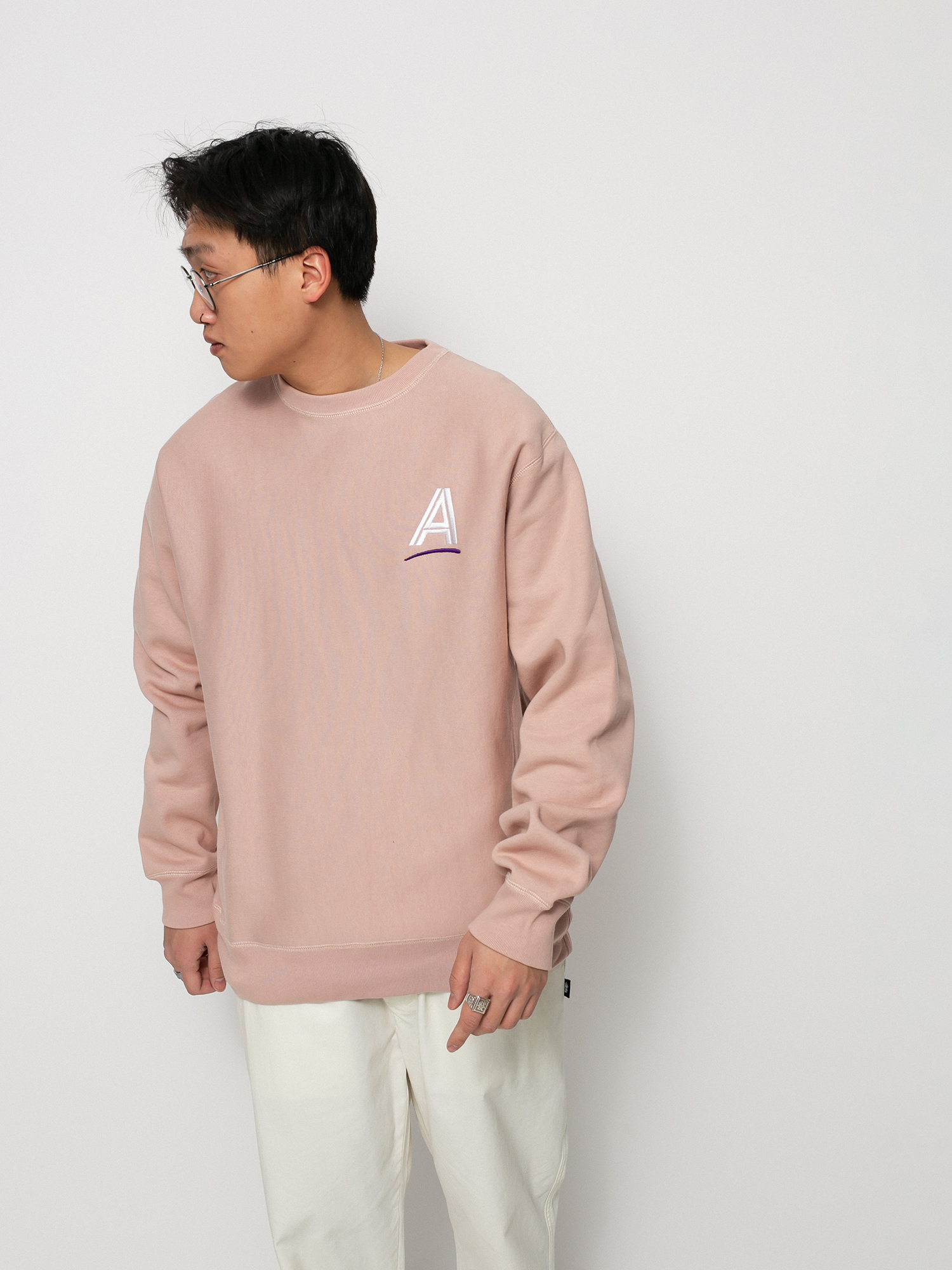Alltimers Straight As Embroidered HD Kapucnis pulóver (dusty pink)