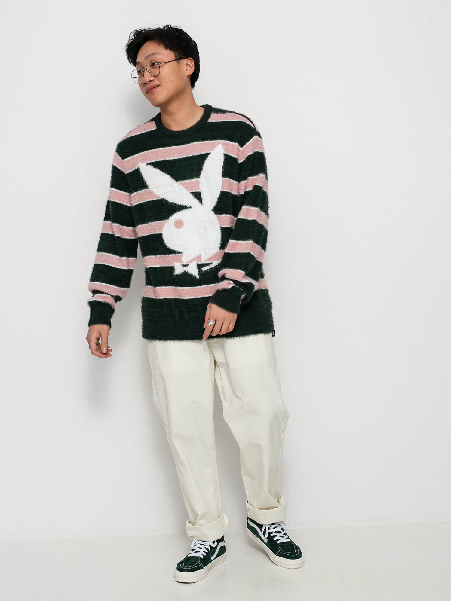 HUF X Playboy Faux Mohair Pulóver (green)