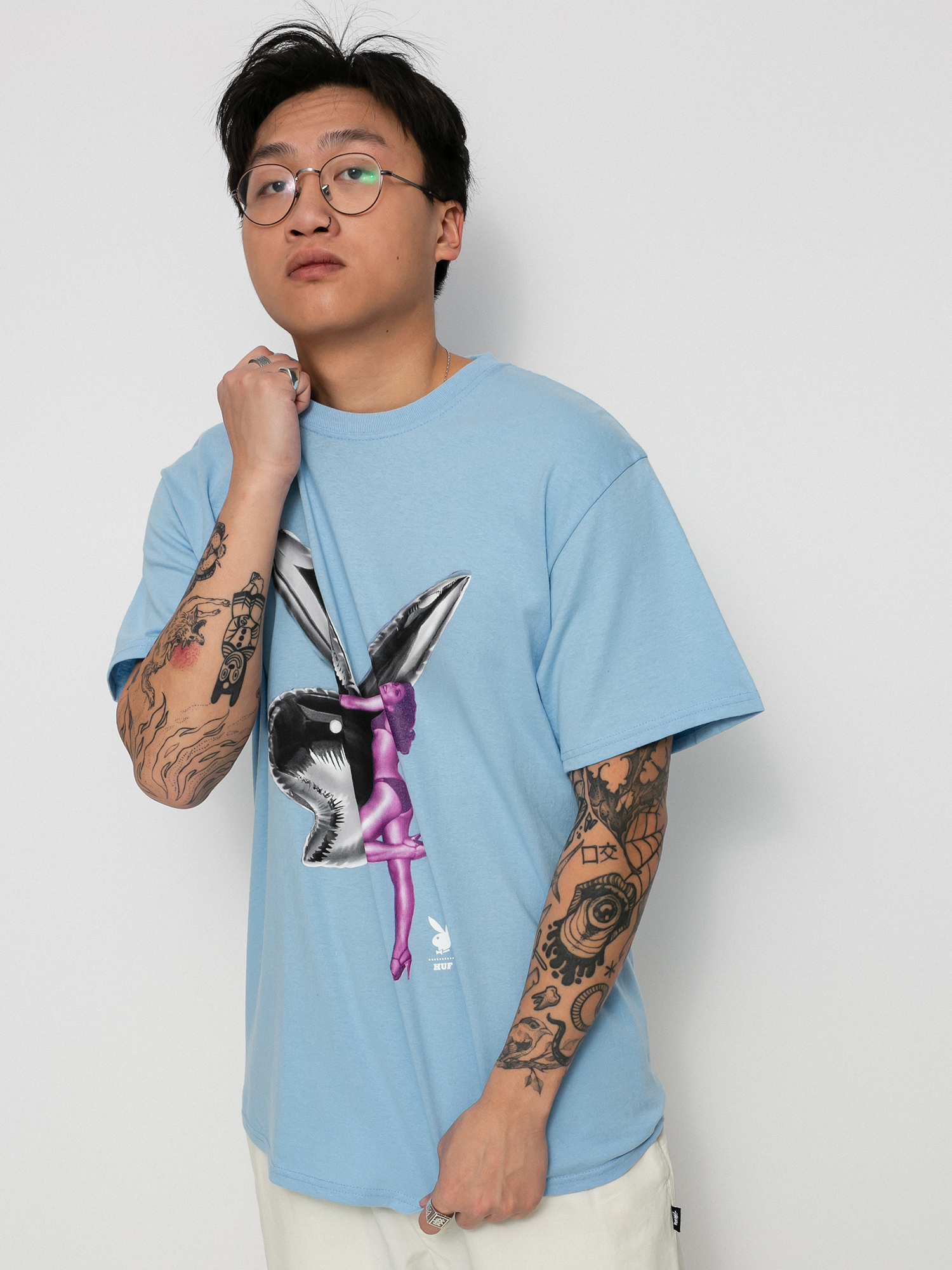 HUF X Playboy Bunny Balloon póló (light blue)