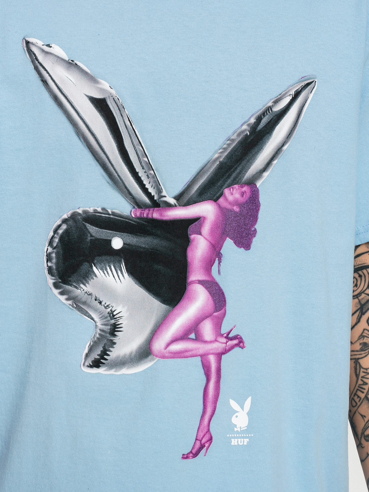 HUF X Playboy Bunny Balloon póló (light blue)