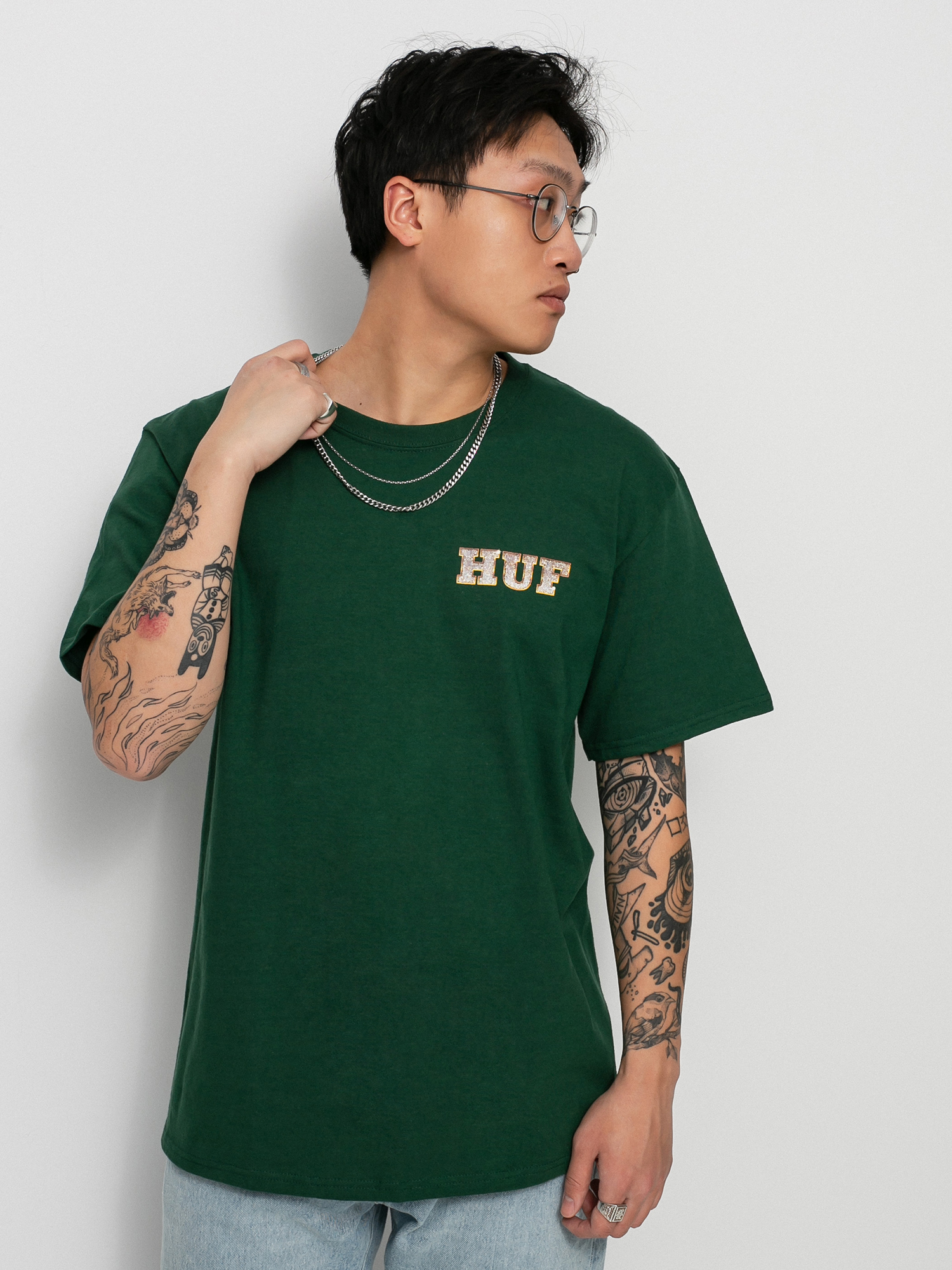 HUF X Playboy Vvs Logo póló (forest green)