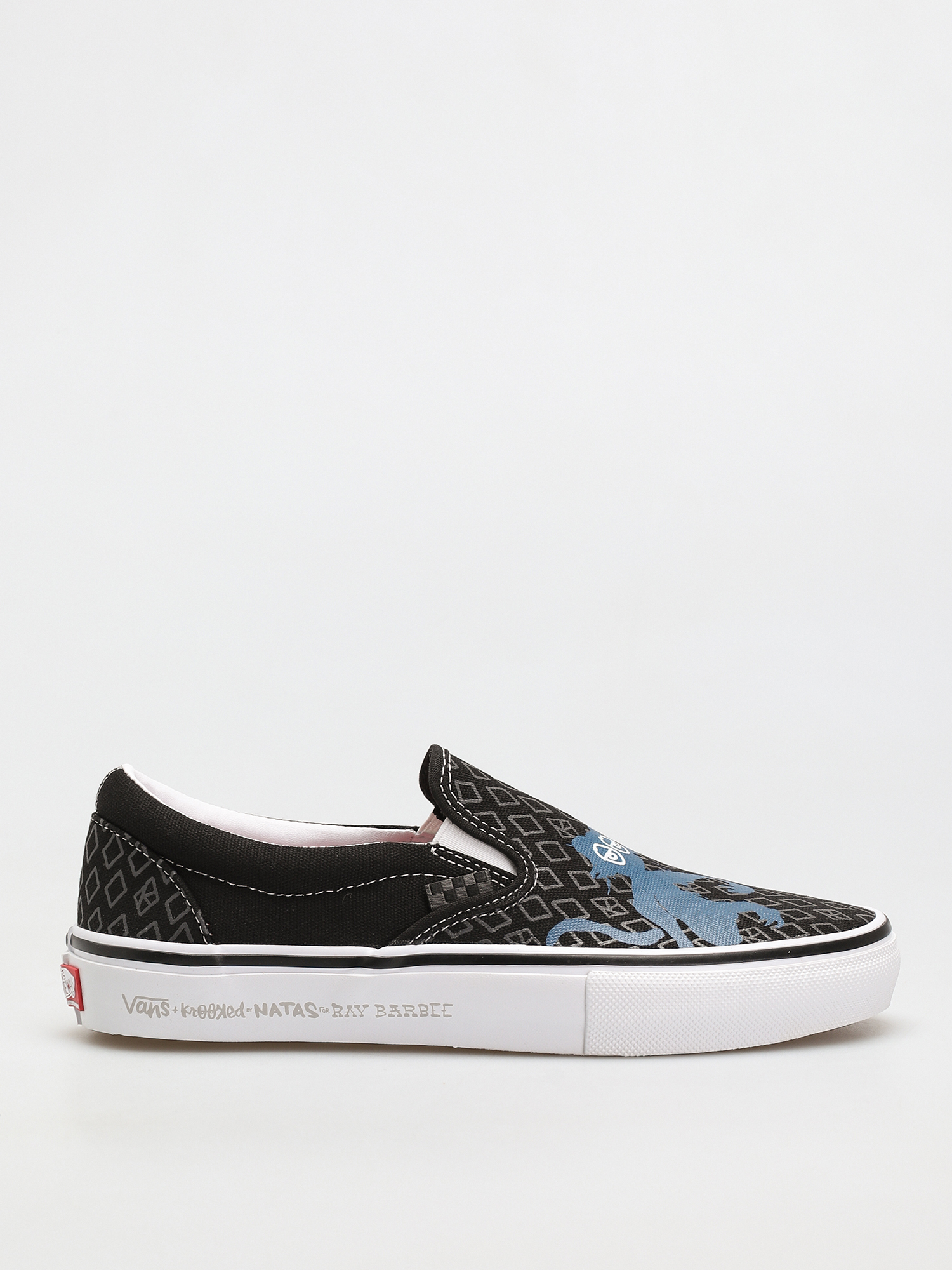 Vans X KROOKED Skate Slip On Cipők (by natas for ray/black)