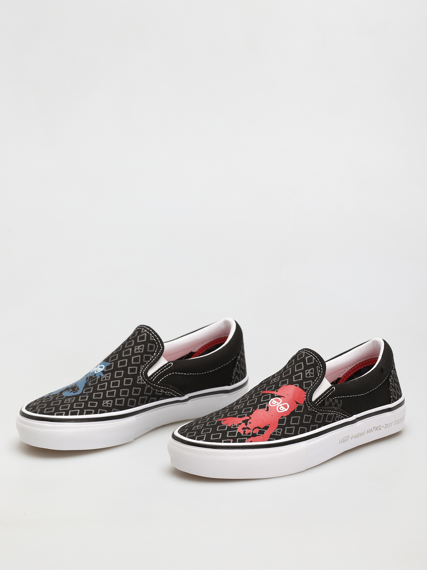 Vans X KROOKED Skate Slip On Cipők (by natas for ray/black)