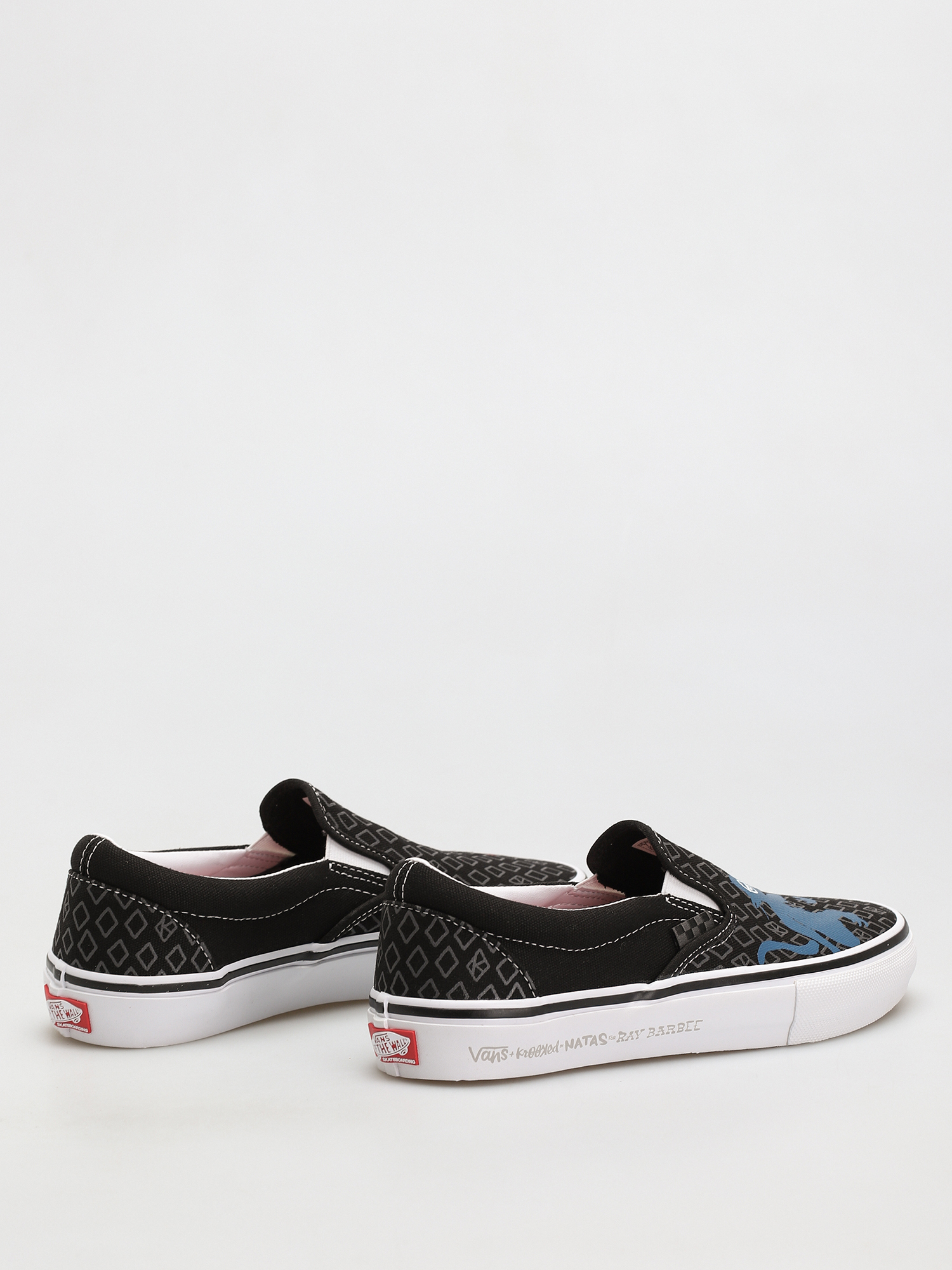 Vans X KROOKED Skate Slip On Cipők (by natas for ray/black)