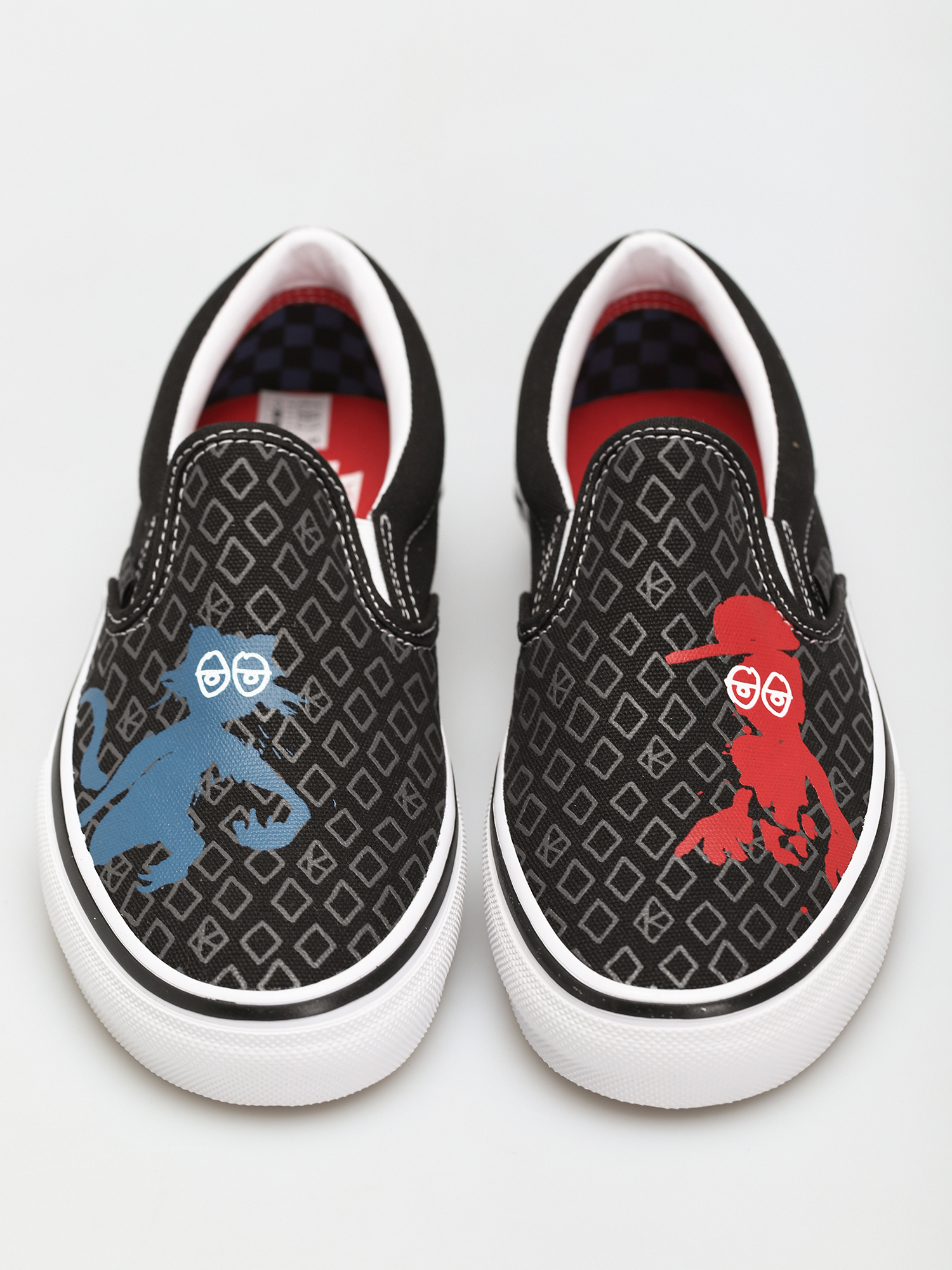 Vans X KROOKED Skate Slip On Cipők (by natas for ray/black)