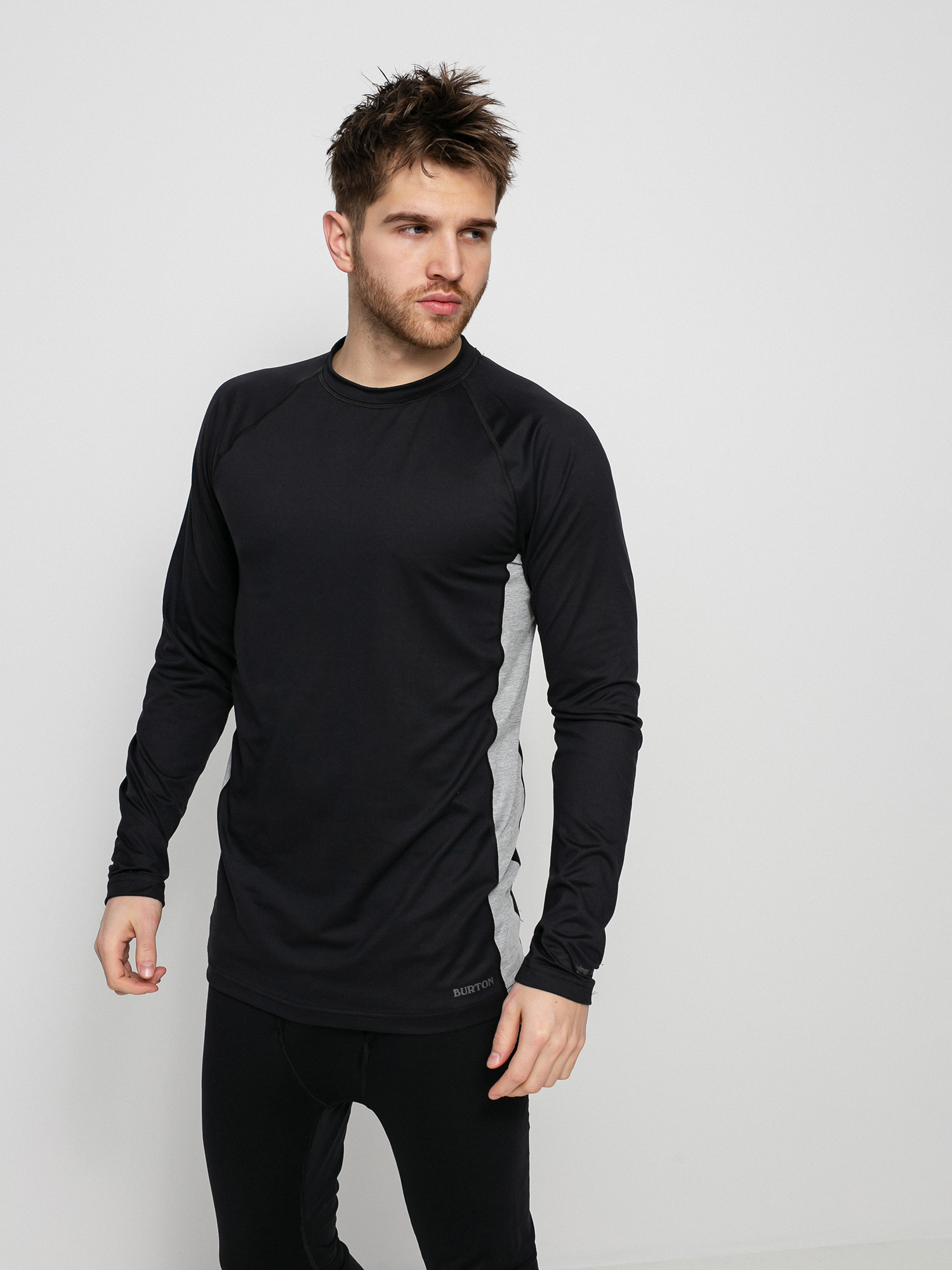 Férfi Burton Midweight X Base Layer Hosszú ujjú thermo felső (true black/gray heather)