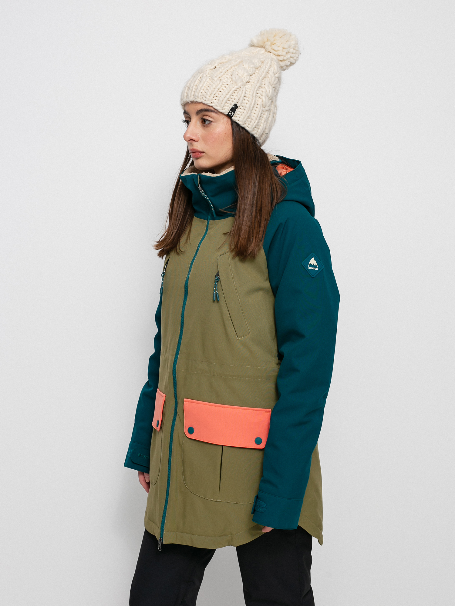 Női Burton Prowess Snowboard dzseki (shaded spruce/martini olive/persimmon)