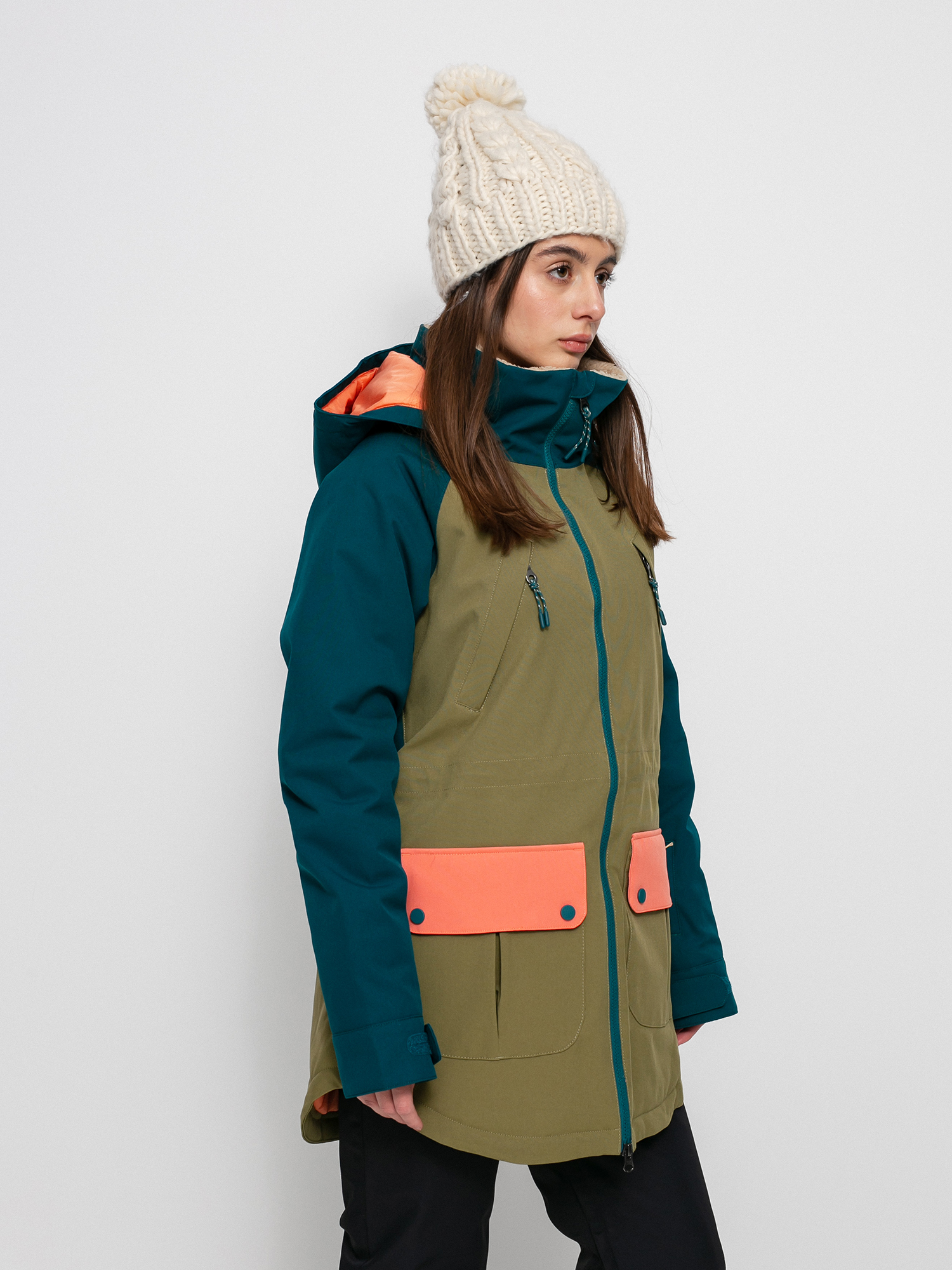 Női Burton Prowess Snowboard dzseki (shaded spruce/martini olive/persimmon)