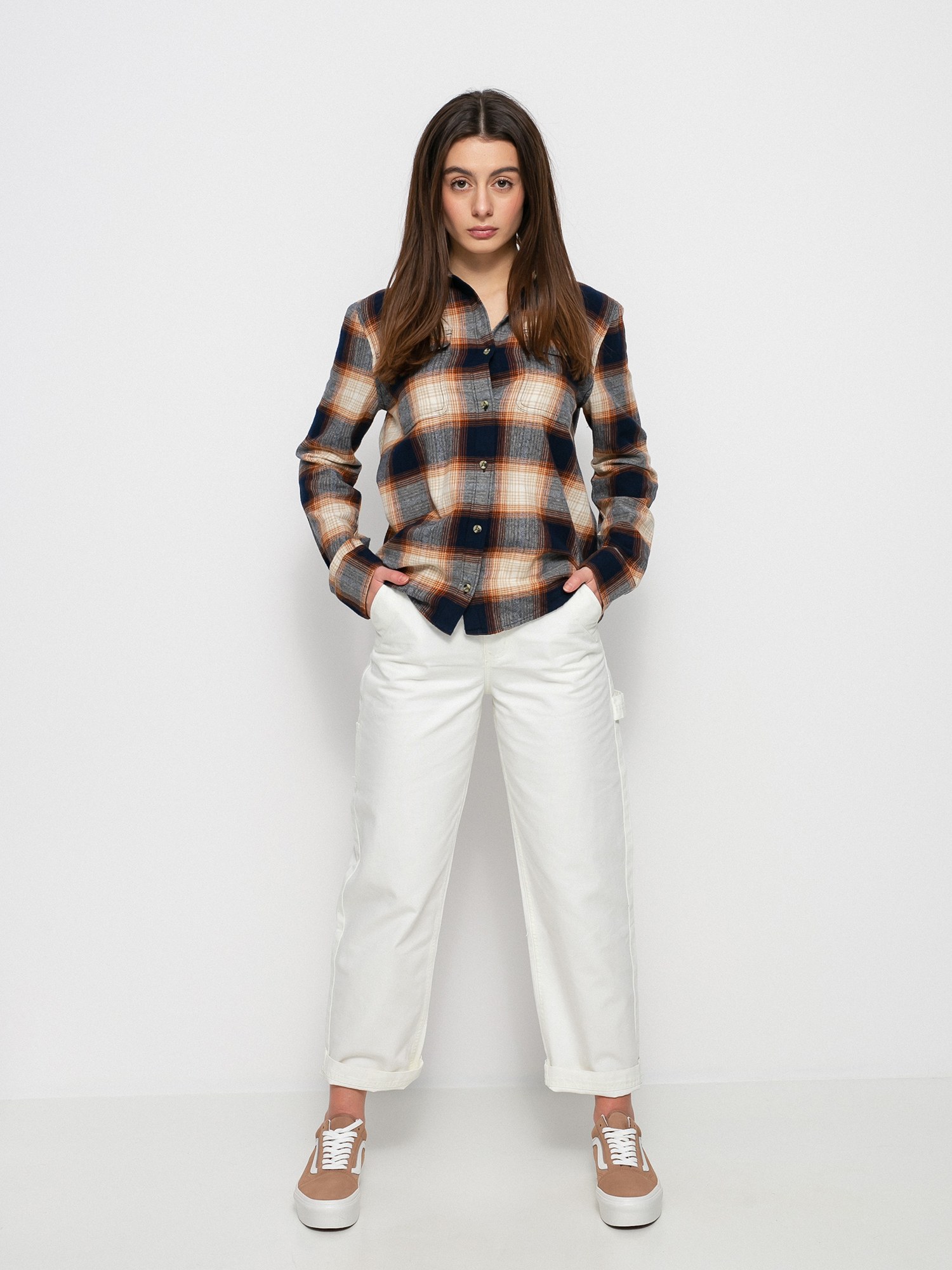 Brixton Bowery Stt Flannel Ls Ing Wmn (navy)