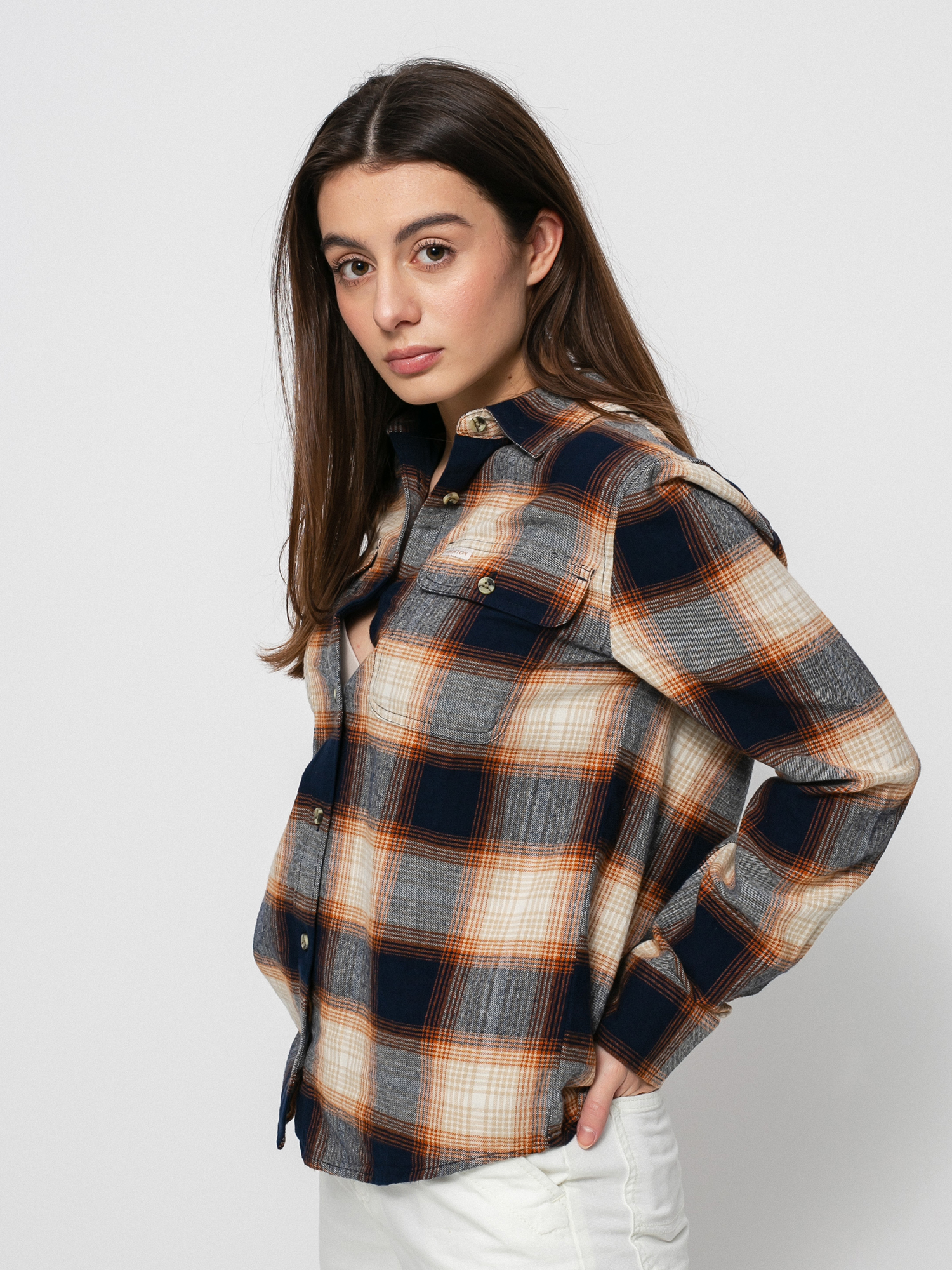 Brixton Bowery Stt Flannel Ls Ing Wmn (navy)