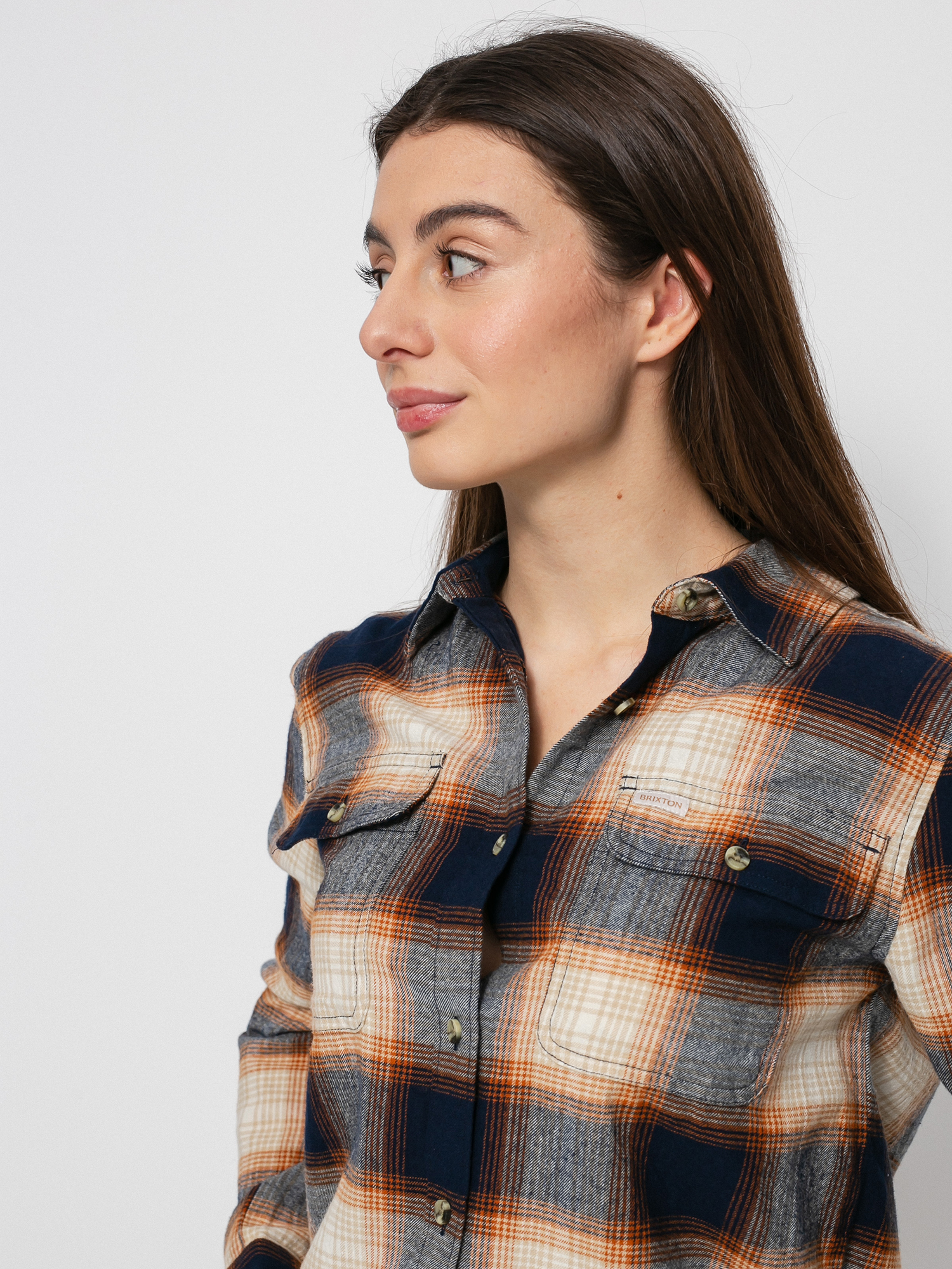 Brixton Bowery Stt Flannel Ls Ing Wmn (navy)