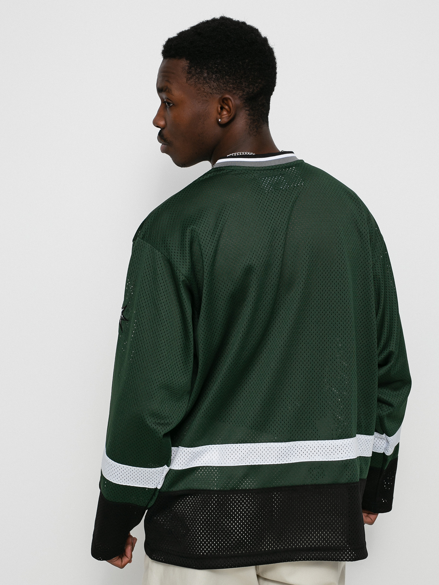 HUF Star Hockey Jersey póló (dark green)