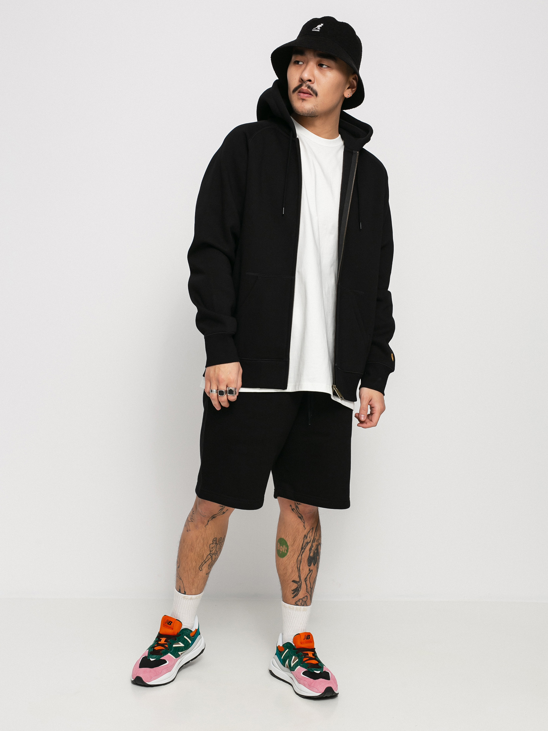 Carhartt WIP Hooded Chase Jacket Kapucnis pulóver (black/gold)