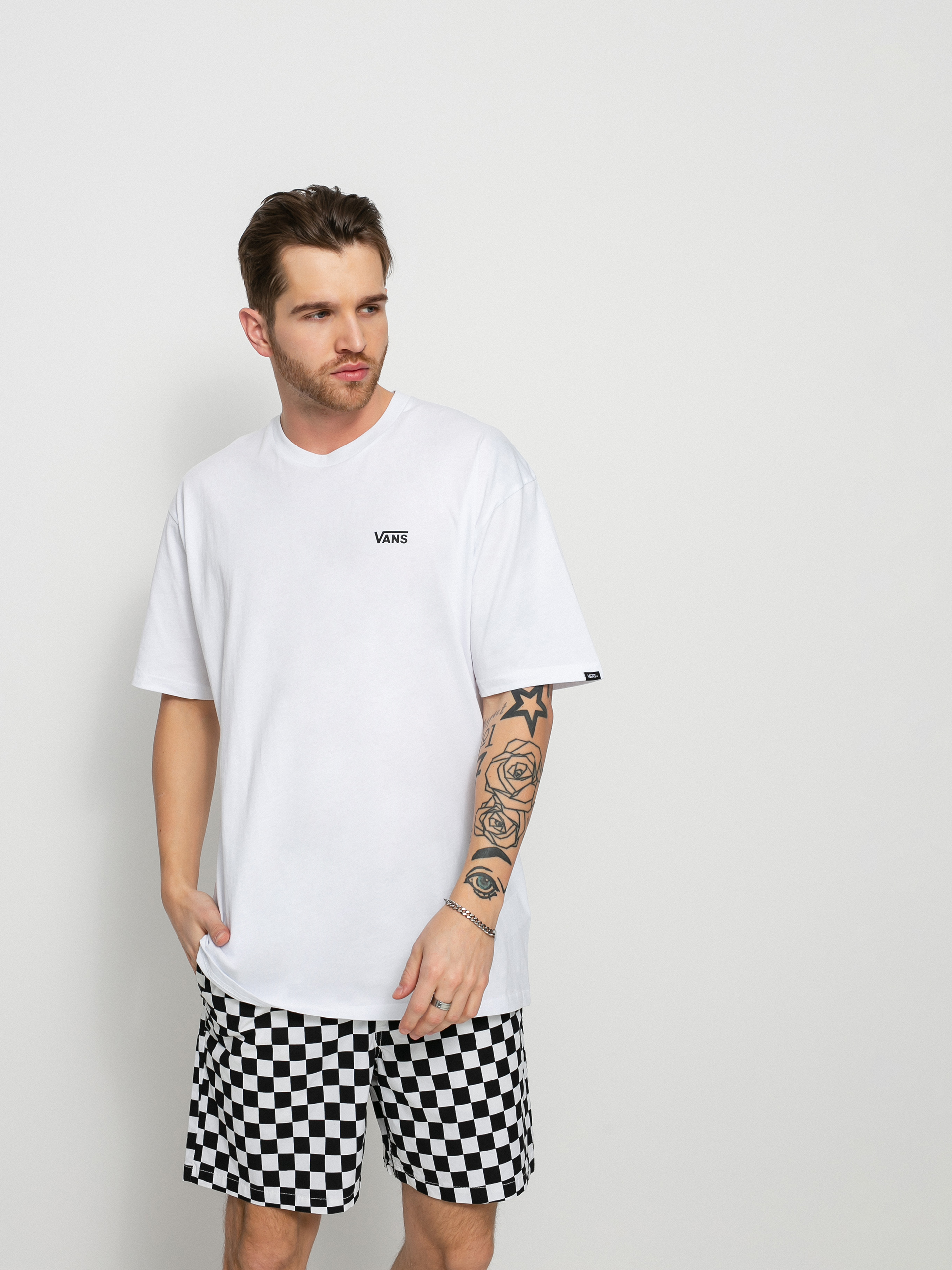 Vans Left Chest Logo Plus póló (white/black)