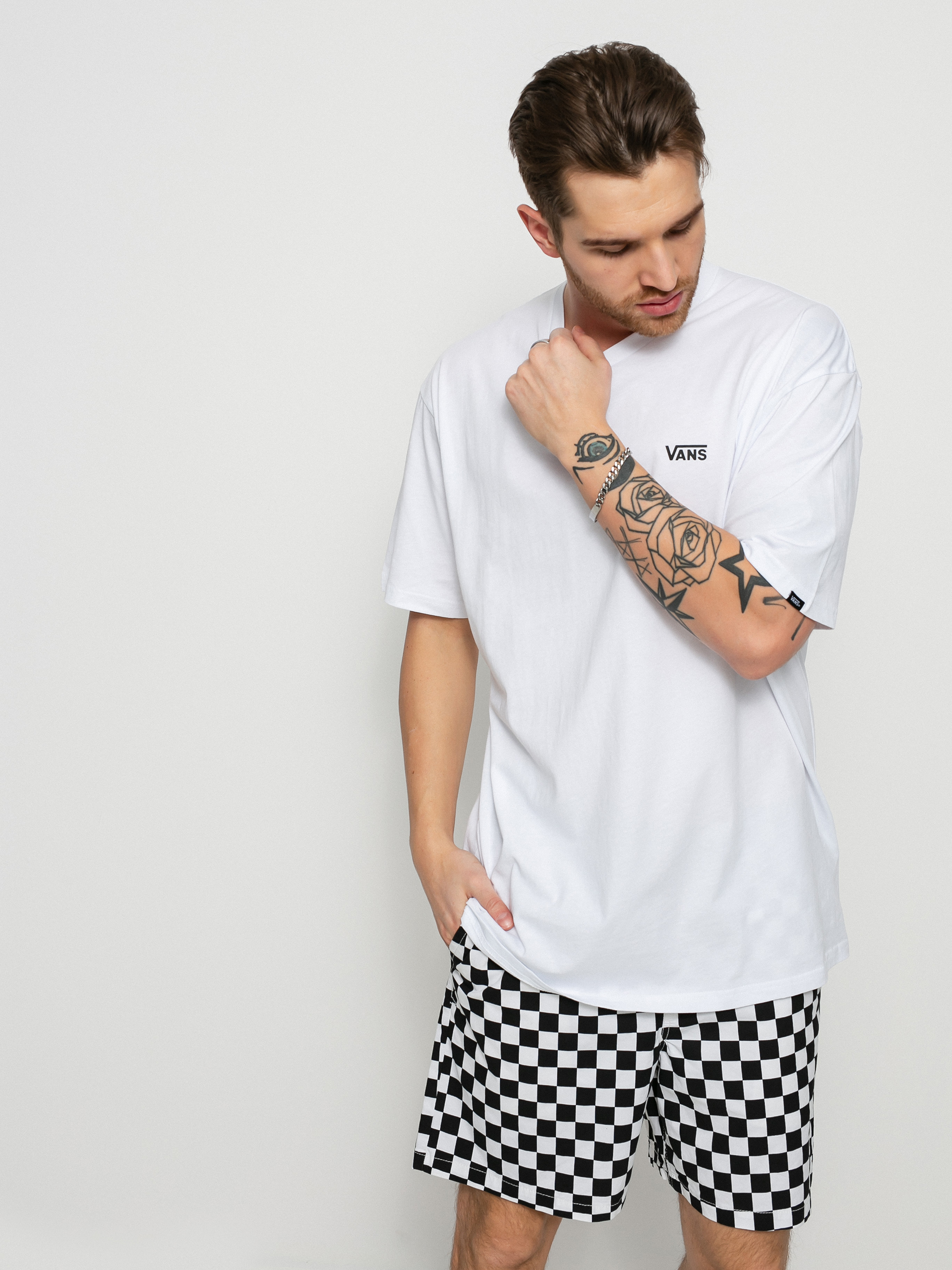 Vans Left Chest Logo Plus póló (white/black)