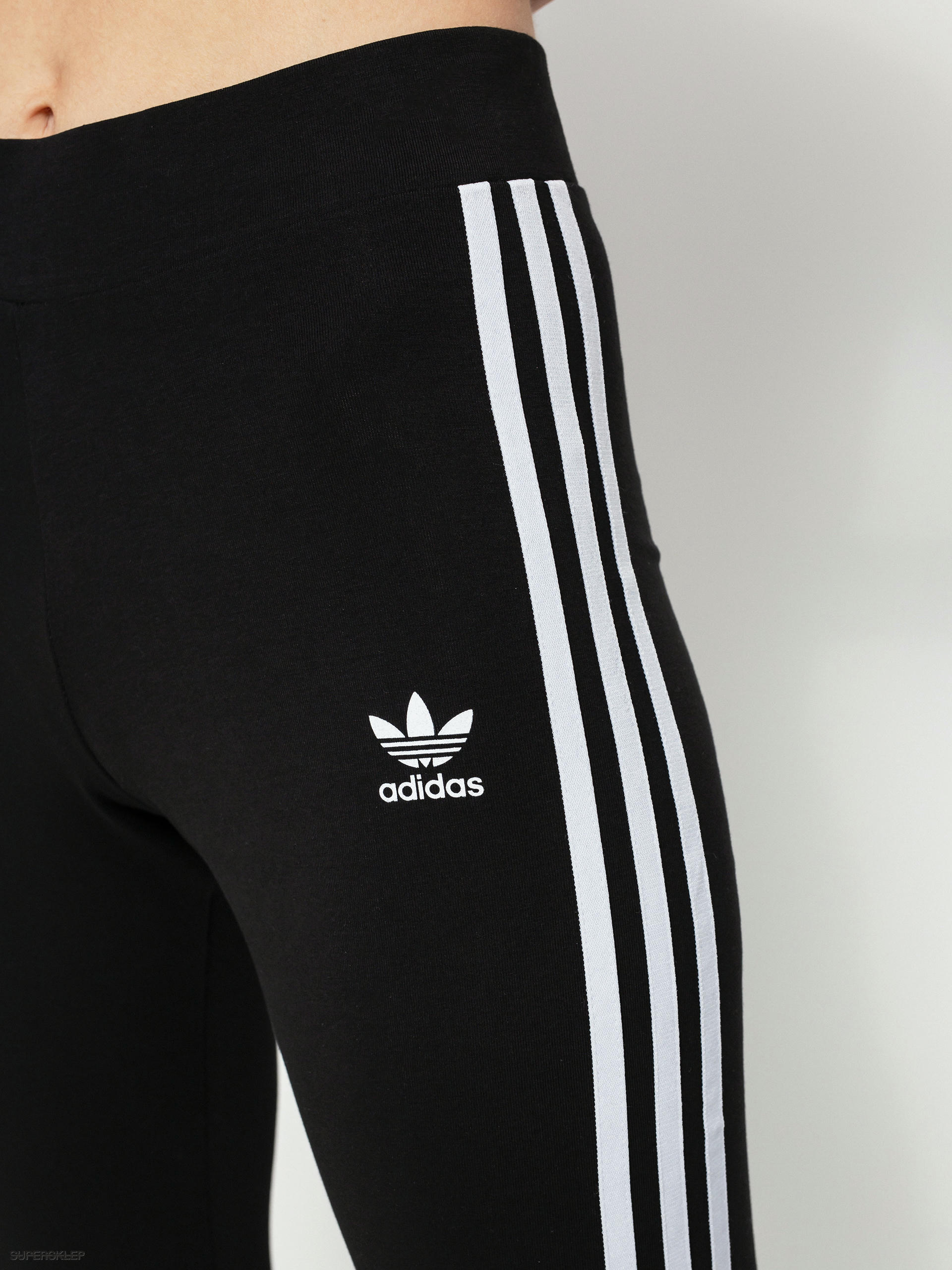 adidas 3 stripe leggings black